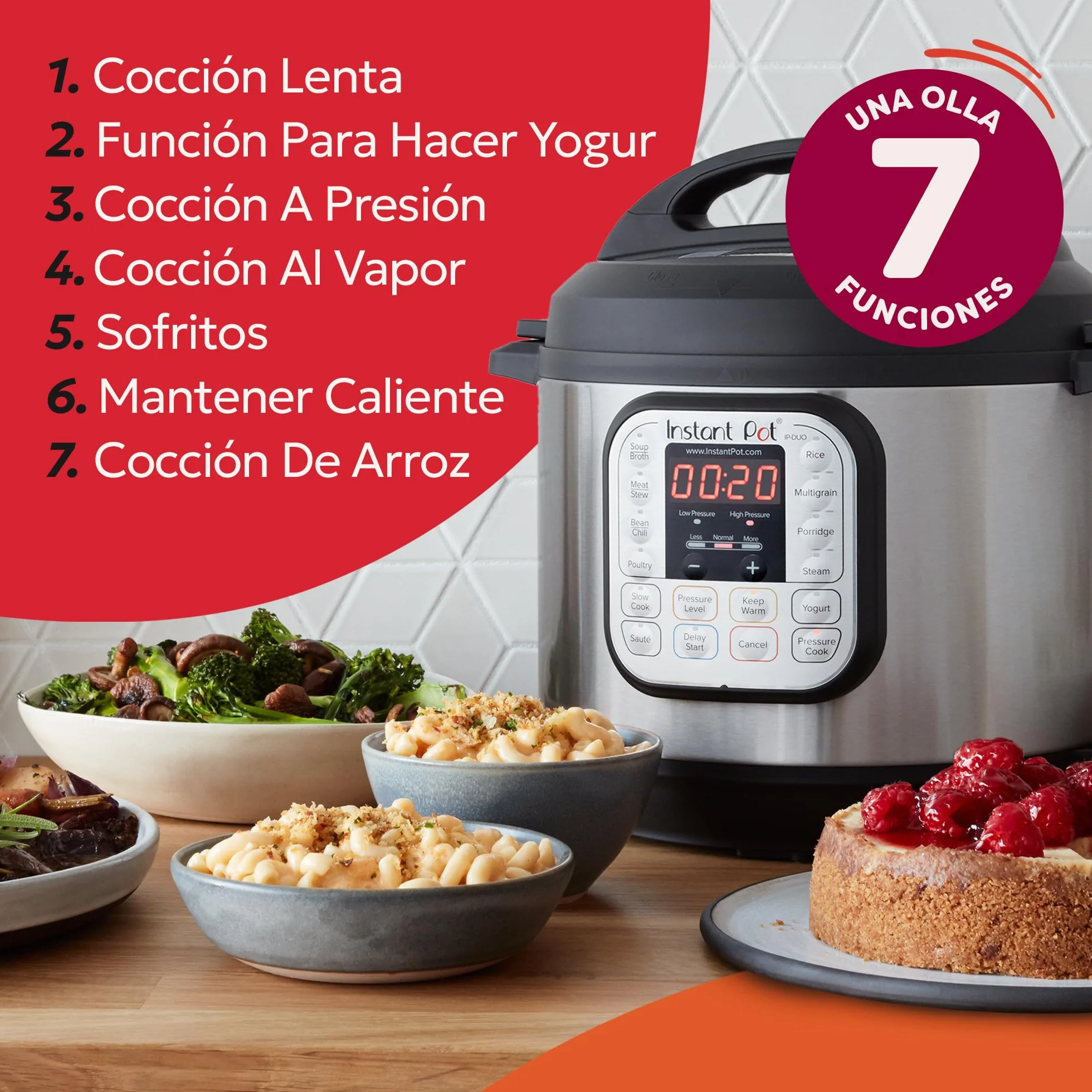 Instant Pot Duo 7 en 1 Olla multifunción 5,7 L Acero inoxidable cepillado