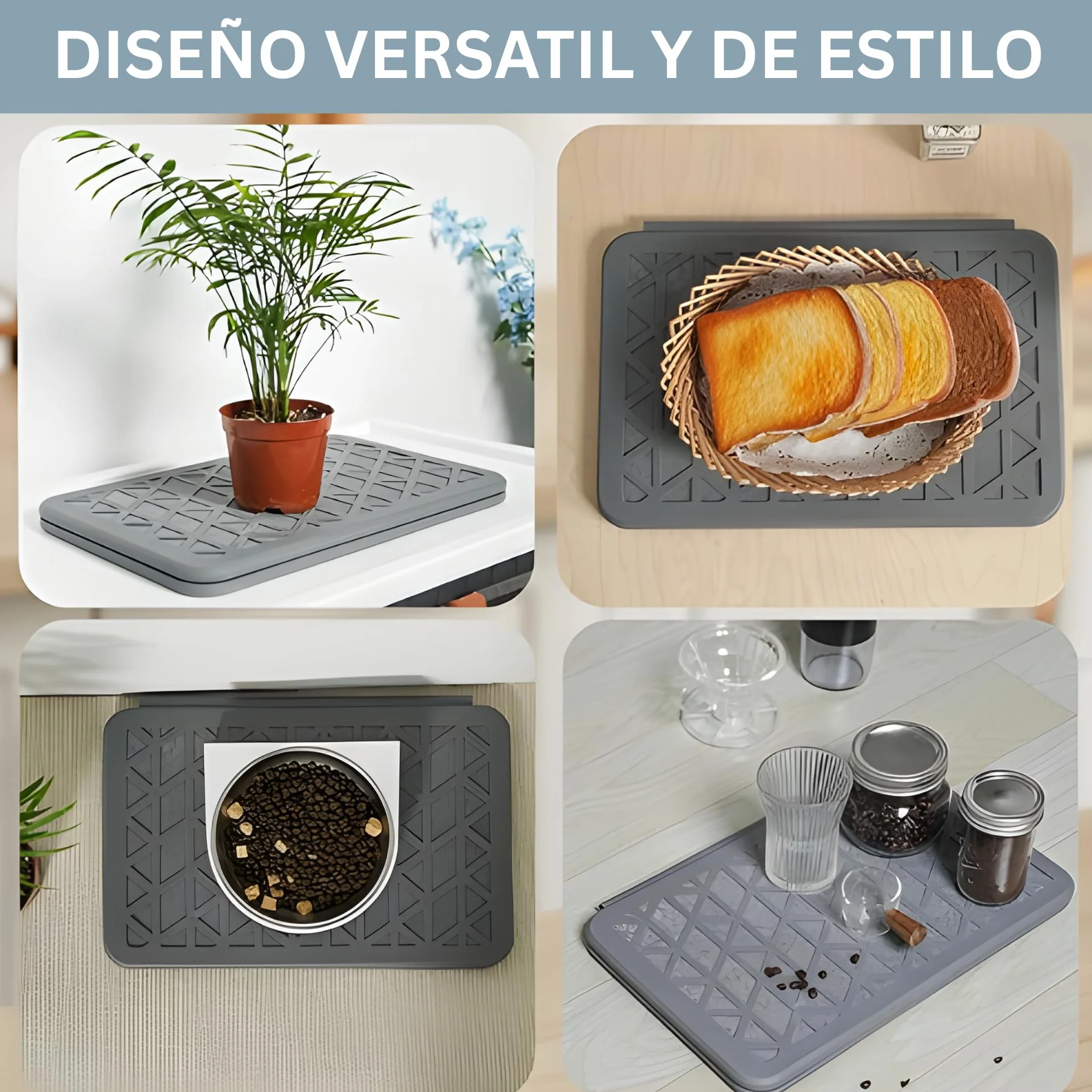 Escurreplatos de Piedra de Diatomita Plegable para Cocina – Secado Ultra Rápido Antibacteriano