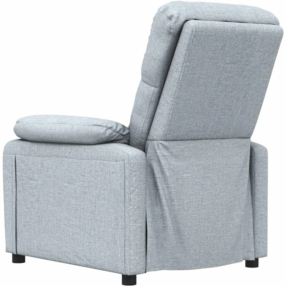IKAYAA Sillón Reclinable de Masaje con 6 Zonas de Masaje y Mando a Distancia, Reclinable Manual, Sillón Relax de Tela con Prácticos Bolsillo, Gris Claro