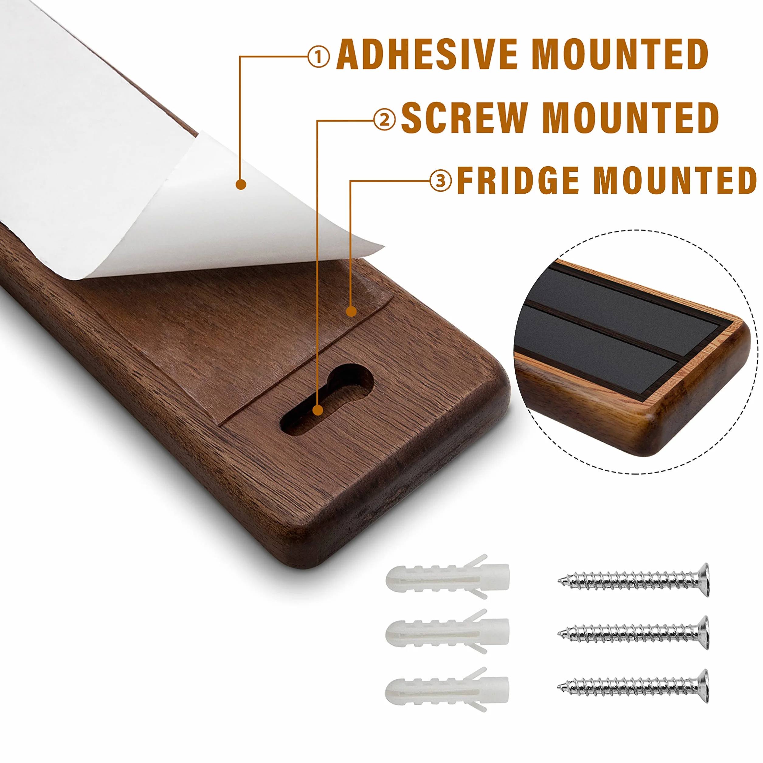 HOSHANHO Soportes para cuchillos de cocina, Barra Magnética de Madera