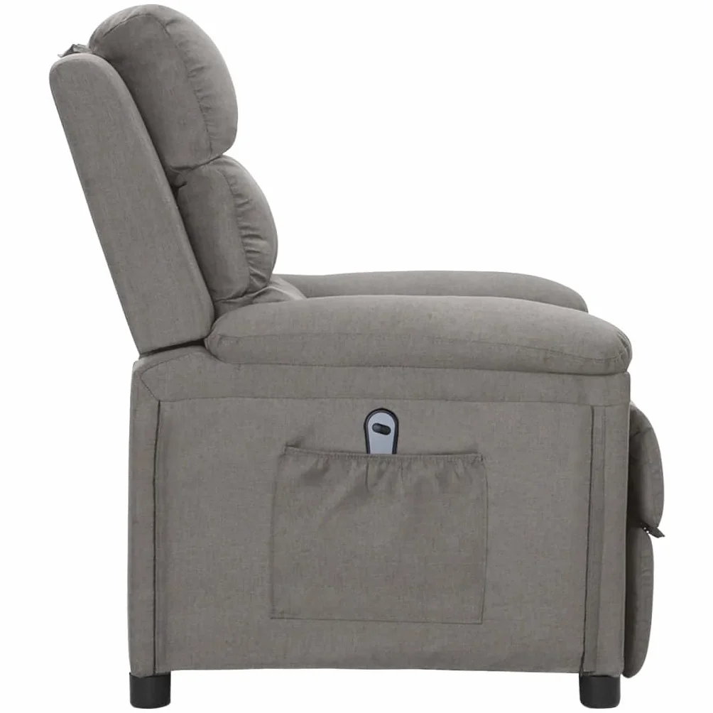 vidaXL Sillón Reclinable Eléctrico Silla Sofá Asiento Butaca Relax Sala de Estar Salón Oficina Ajustable Reposapiés Mueble de Tela Gris Claro