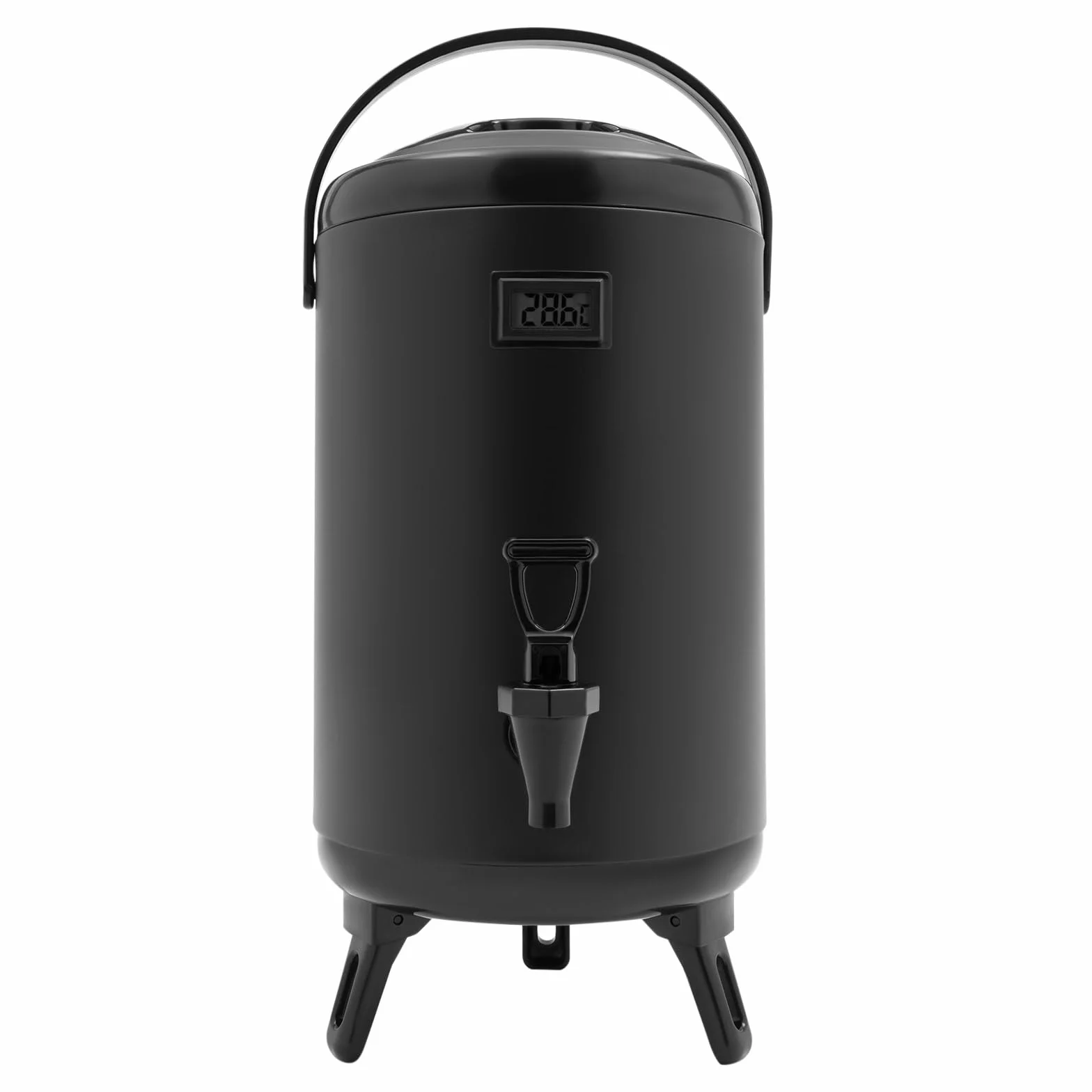 OUKANING Dispensador de bebidas aislante, de acero inoxidable, 8-12 l, con termómetro digital y grifo, doble pared, mantiene bebidas calientes o frías durante 12 horas, dispensador grande para fiestas
