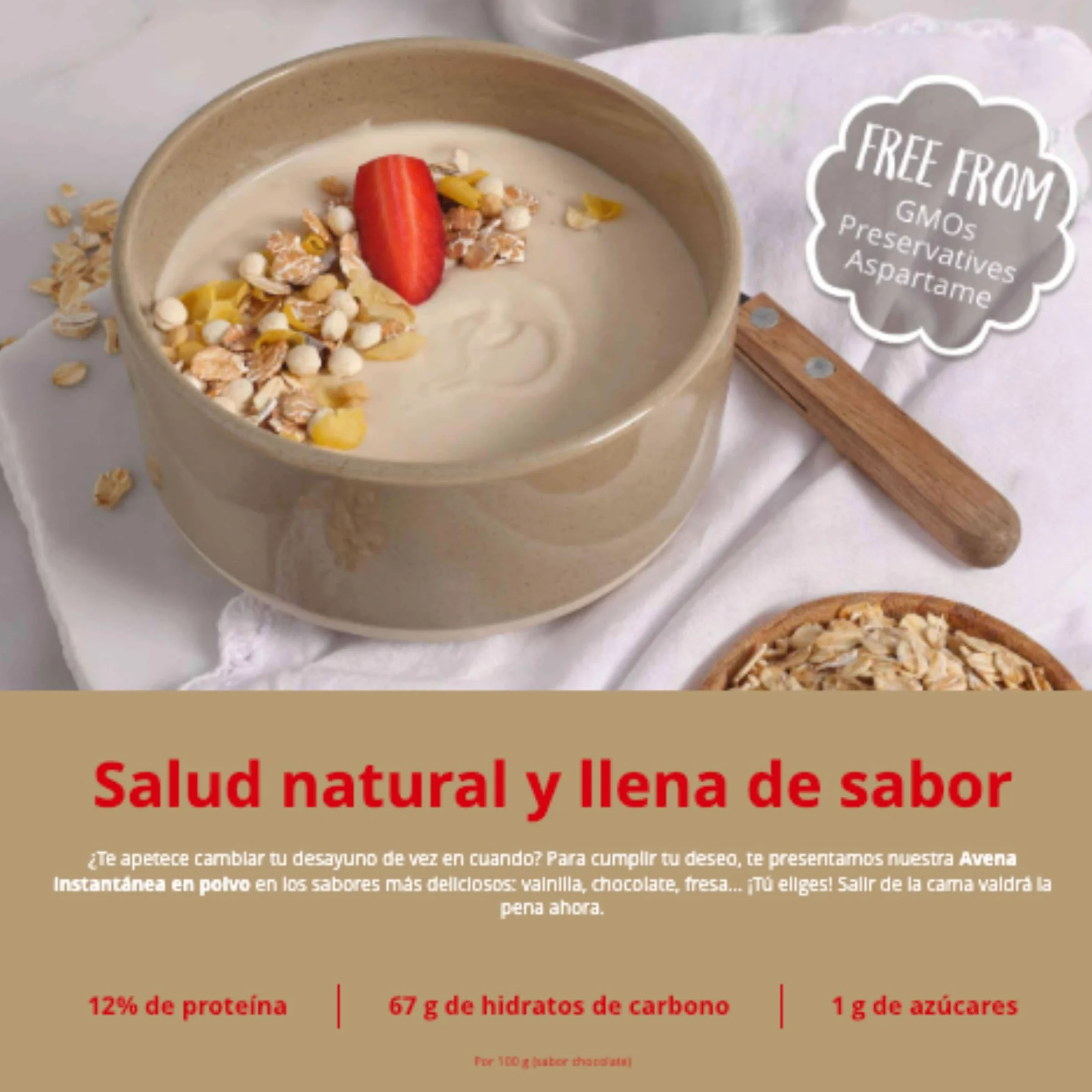 Prozis Harina de Avena Instantánea 1kg Sabor Nutchoc