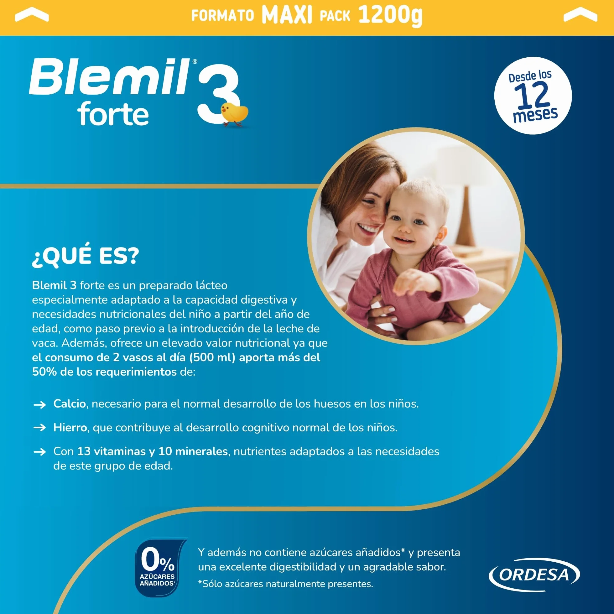 Blemil Plus 3 Forte 1200 g Preparado Lácteo en polvo para Niños 1-3 Años