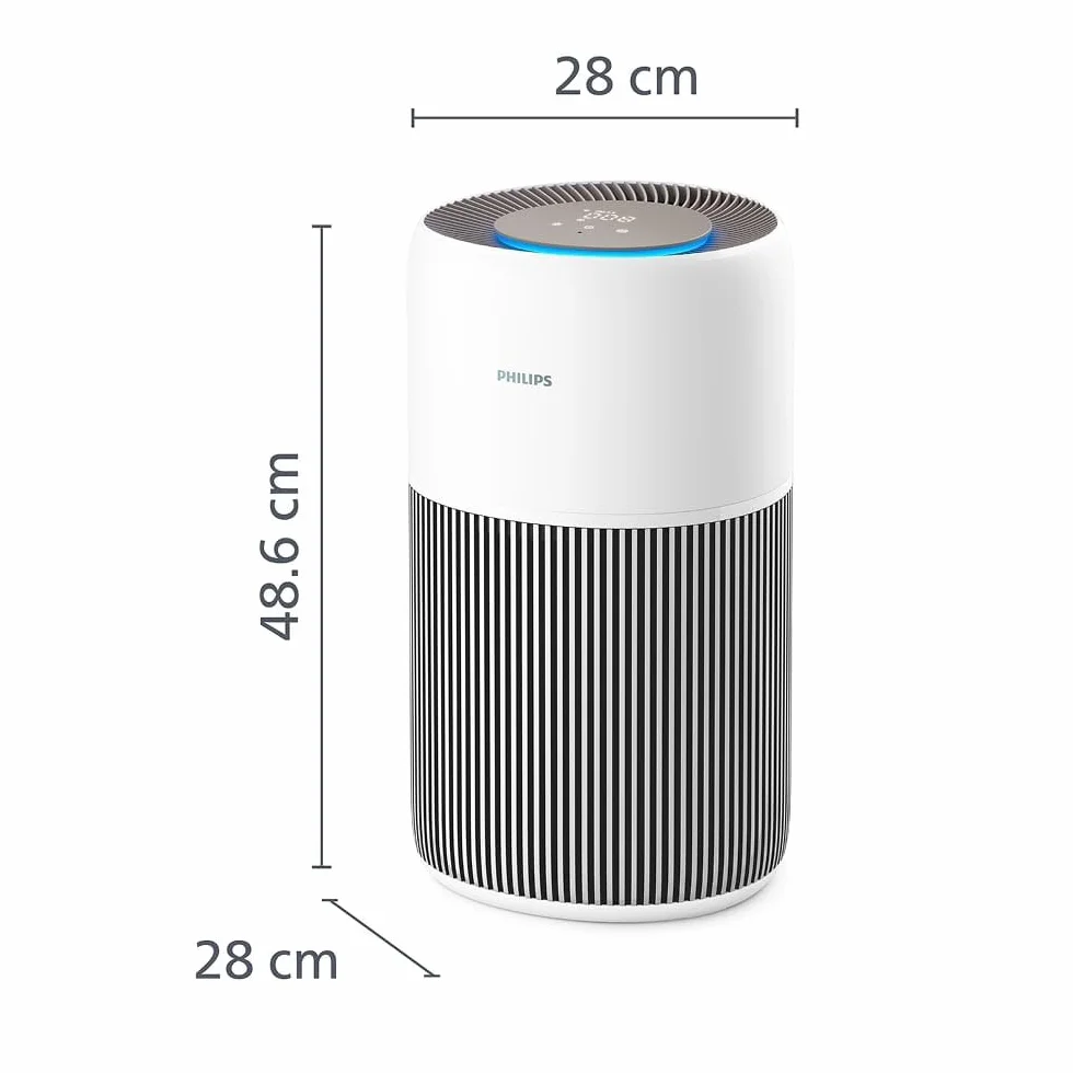 Philips Purificador de aire Serie 2200, HEPA NanoProtect + Filtro de carbón activo, CADR 400m³/h para 104m², Personas alérgicas, Ultra silencioso, Filtro inteligente y duradero (AC2210/10)