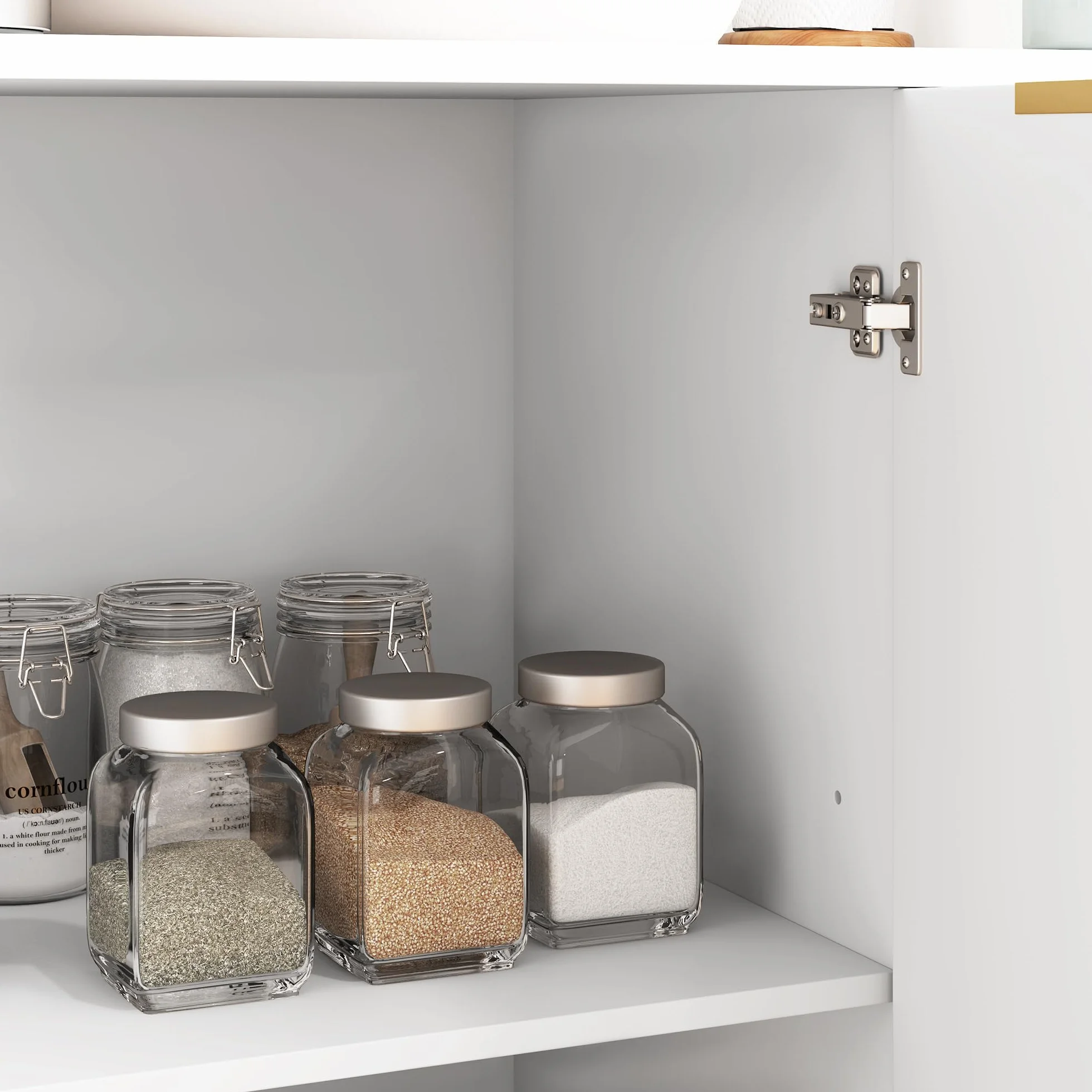 HOMCOM Aparador Salón Mueble de almacenamiento Armario de cocina con armarios de 2 puertas y estante ajustable, estilo moderno, aparador, comedor y sala de estar, 120 x 40 x 90 cm, color blanco