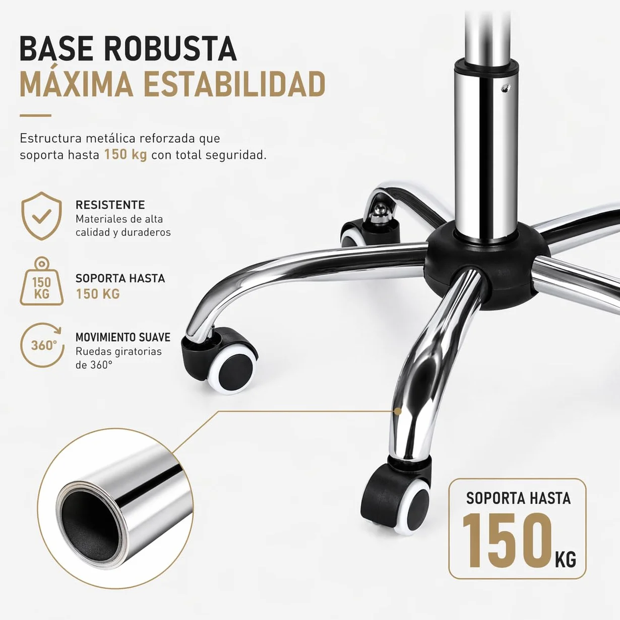 Silla de Oficina Ergonómica con Ruedas y Respaldo Transpirable Altura Regulable Soporte Lumbar