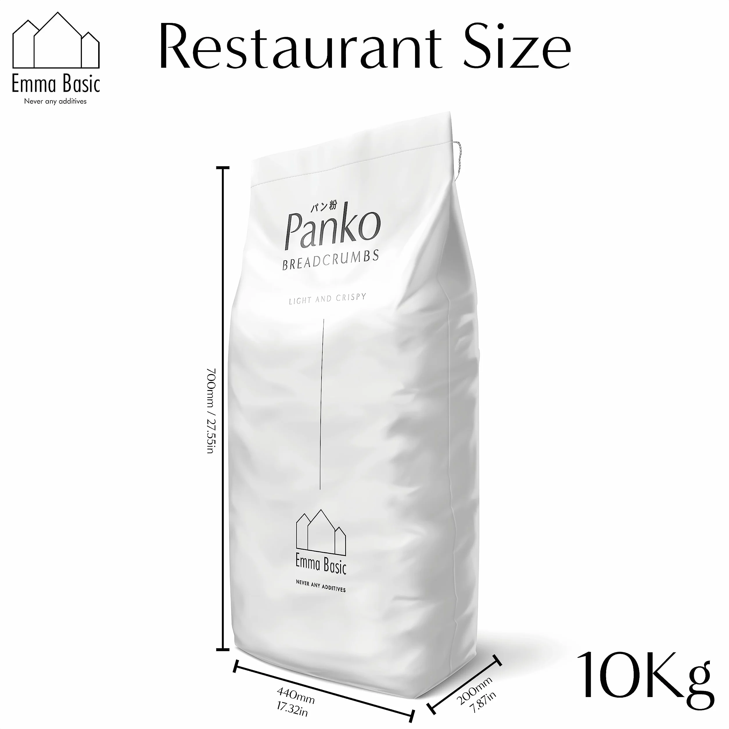 Pan rallado Emma Basic Panko 6 mm 10 kg Estilo japonés Extra crujiente