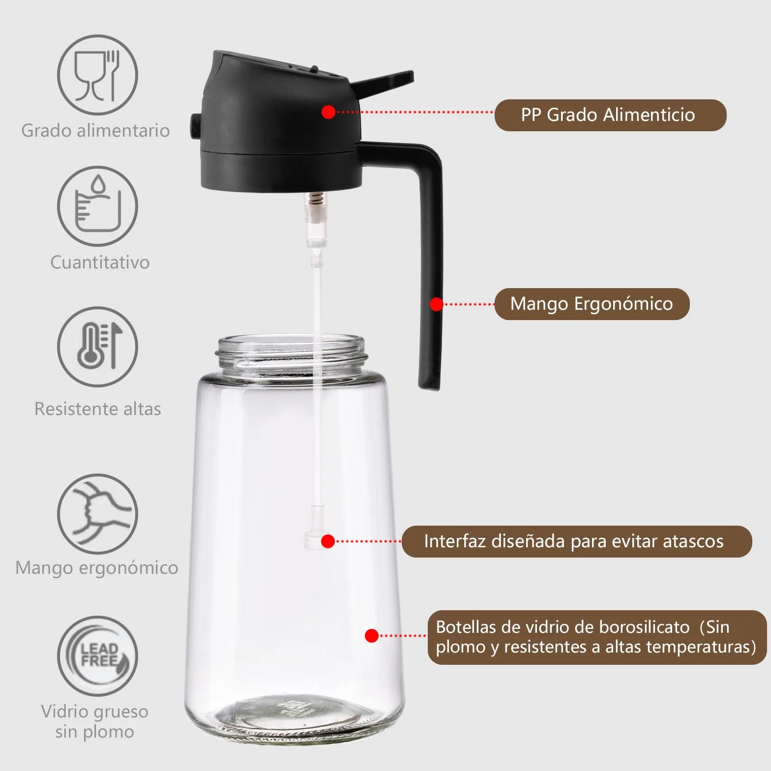 SWEET VIEW 470ml 2 en 1 Dispensador de Aceite y Pulverizador de Aceite, Vertedor Dispensador de Aceite de Oliva para, Cocina, Cocinar,Freidora de Aire,Ensalada, Barbacoa (Negro)