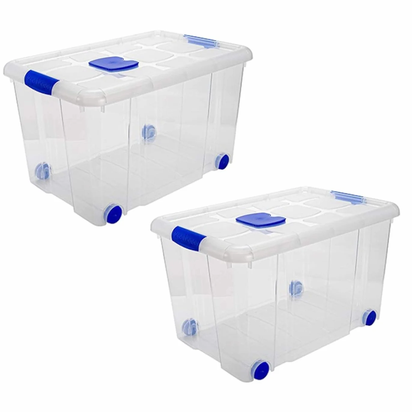 Acan Tradineur Pack de 2 Cajas de Almacenamiento 55 L 34,5 x 58,5 x 39,5 cm Plástico