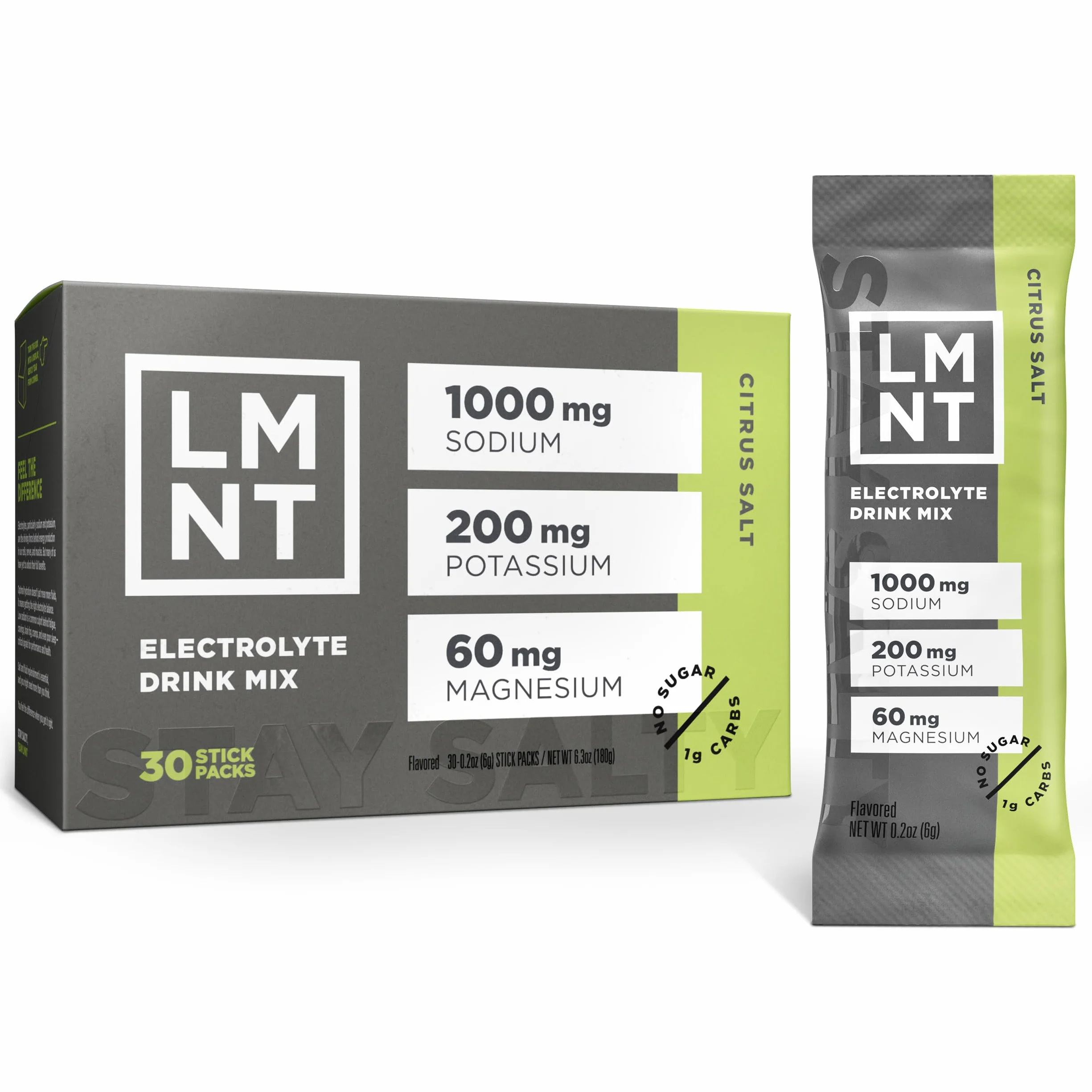 LMNT Keto Electrolyte Powder Packets Citrus Salt 30 Stick Packs