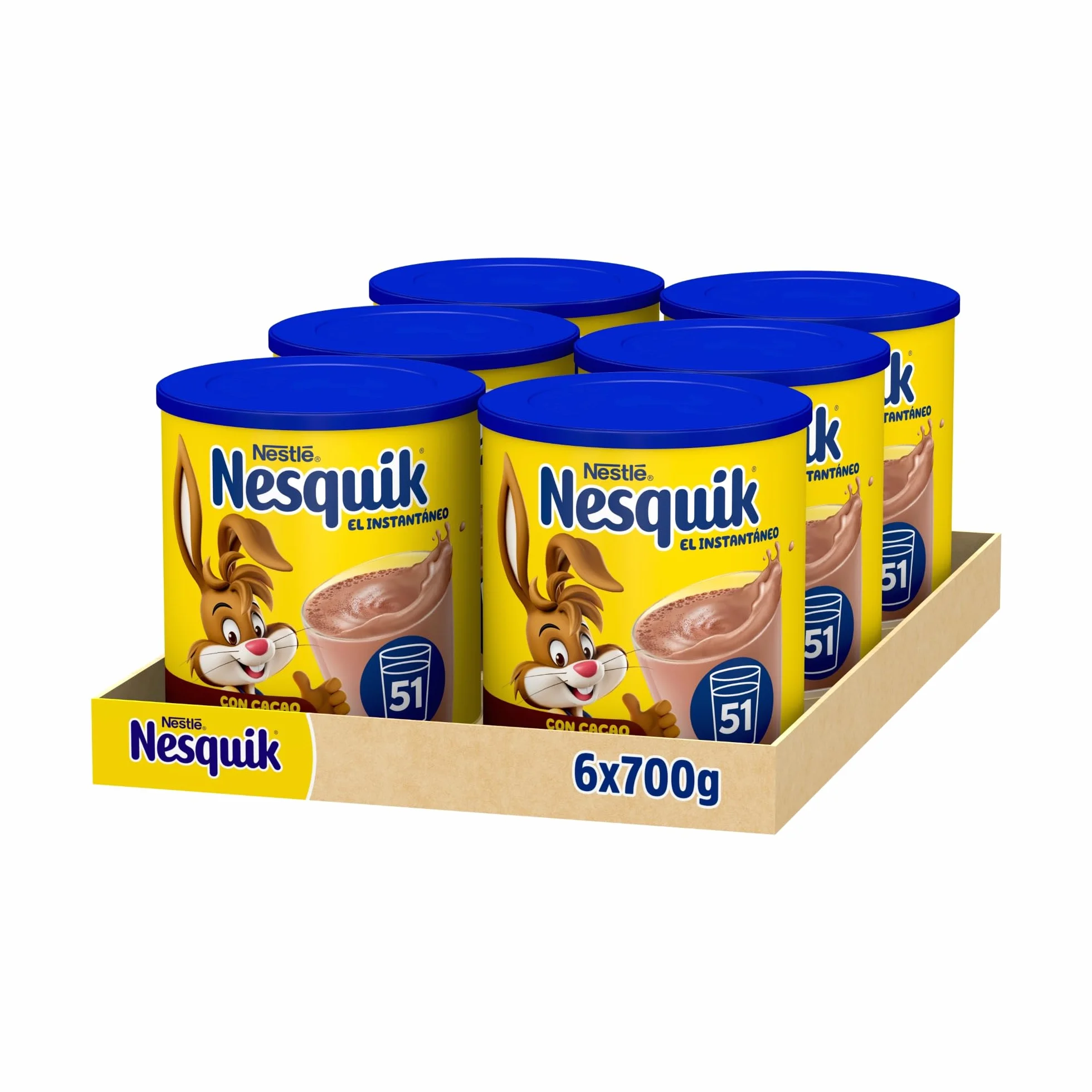 Nesquik NESTLÉ Instantáneo Cacao Soluble 700g Pack de 6