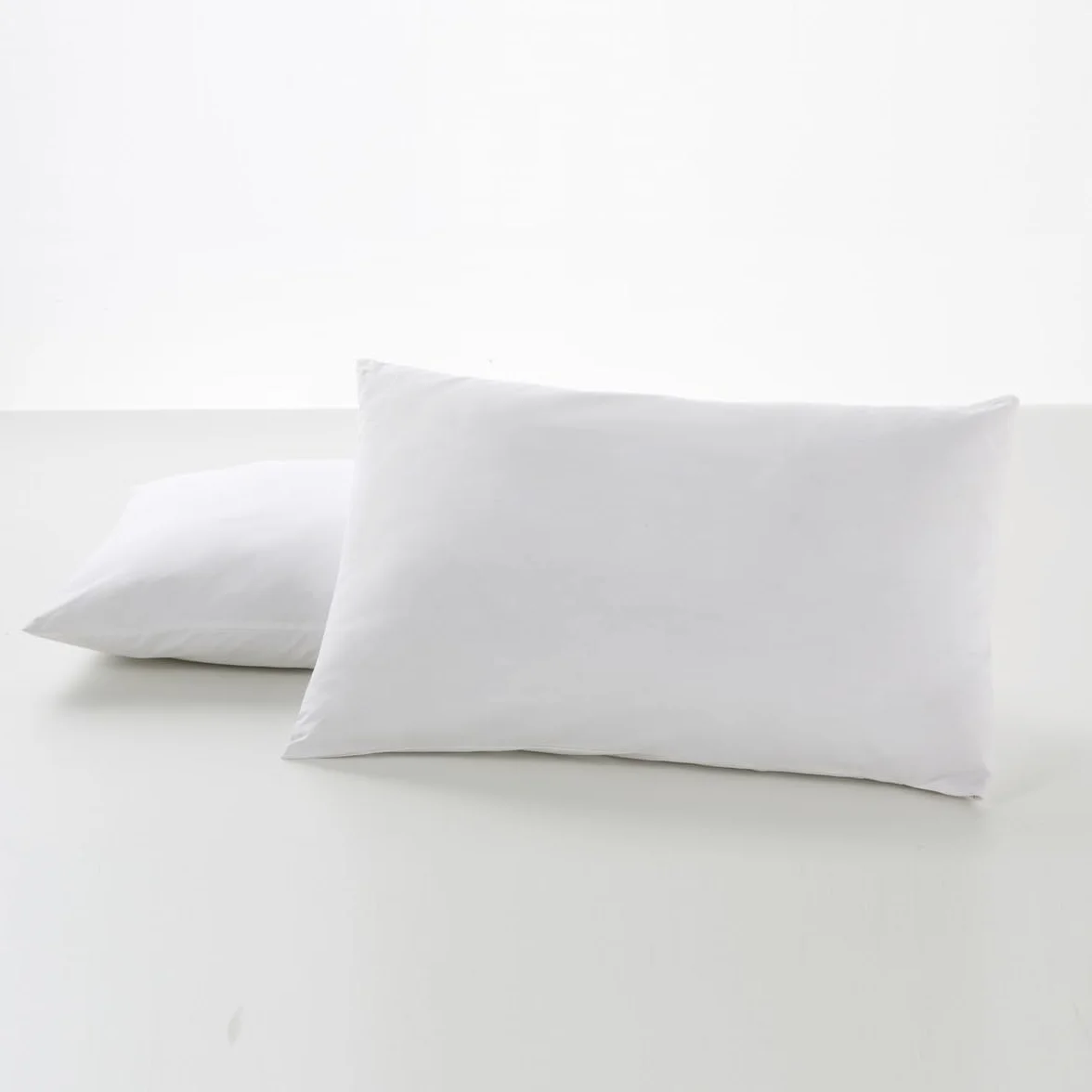 Pack de Dos Fundas de Almohada Blanco 45x90 cm 144 Hilos Suave Resistente Duradera