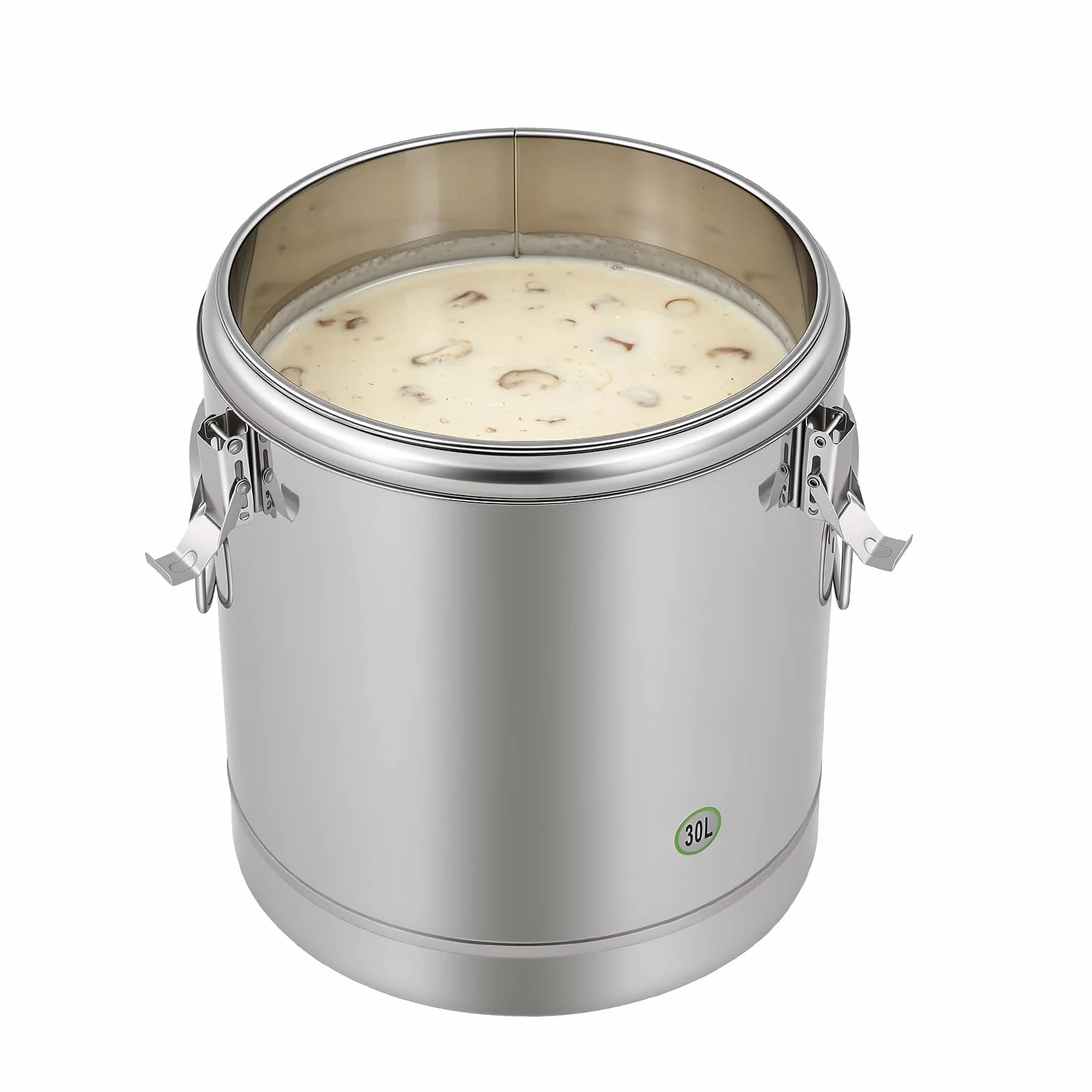 Recipiente térmico de transporte para comida, 10/20/30 L, recipiente térmico de acero inoxidable, mantiene la comida fría y caliente durante 12 horas, cubo sellado con tapa para pasta, sopa (34,5 x