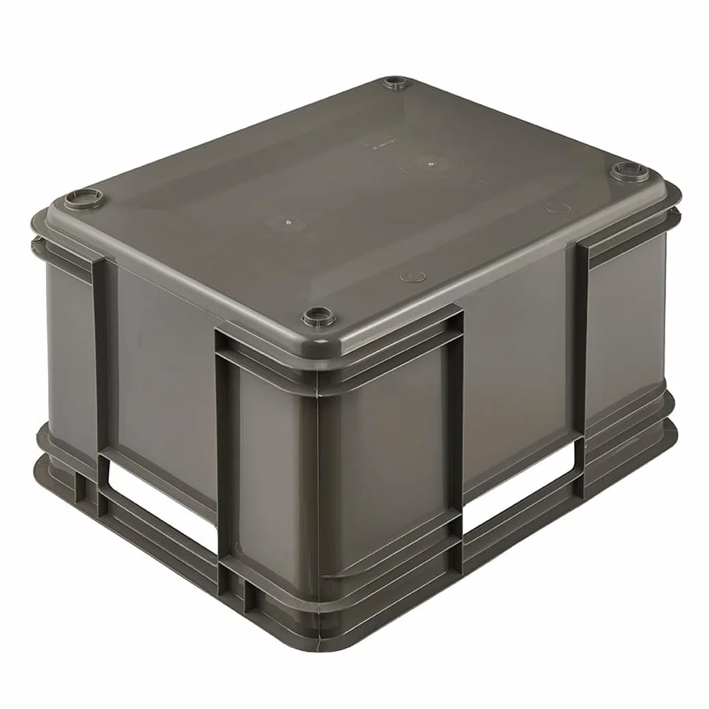 Keeeper Euro-Box XL Contenedor de almacenamiento con asas Procyclen 28 l Eco-Gris