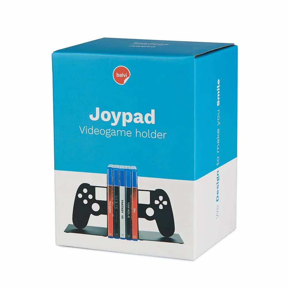 Balvi Soporte Videojuegos Joypad Color Negro Sujetador de Videojuegos para Estanteria con Forma de Ma