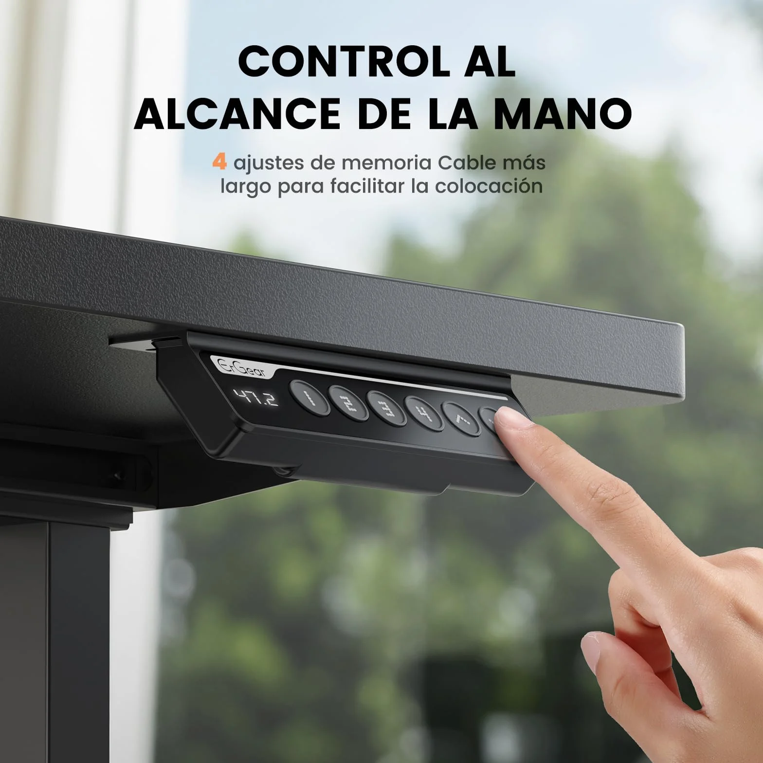 ErGear Escritorio Elevable, Marco con Patas Eléctricas de Ajuste de Altura Dual Motor, Mesa Escritorio Elevable con 4 Controles de Memoria para Oficina en Casa, Soporta hasta 120 kg (Negro)