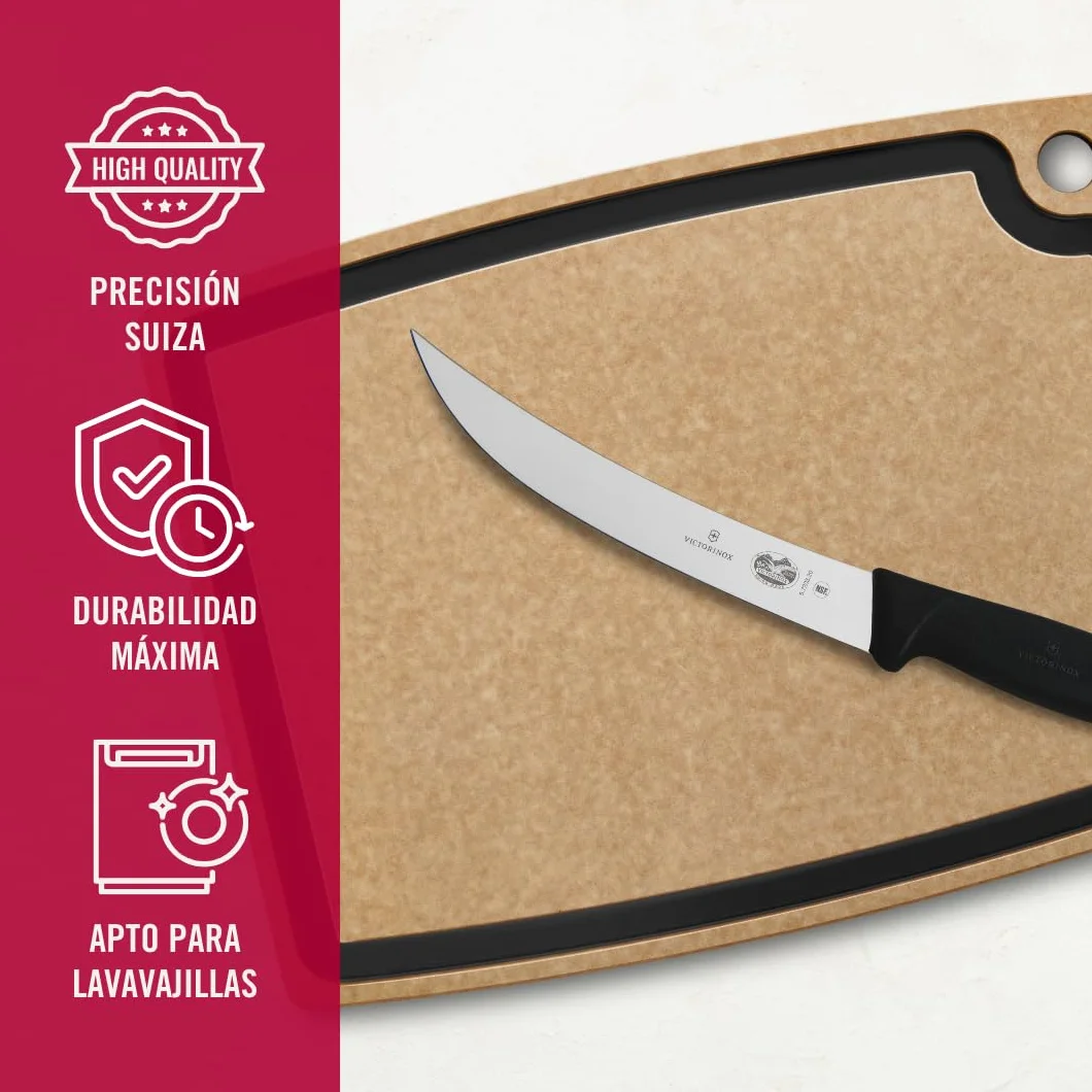 Victorinox Fibrox Cuchillo de matanza 20 cm hoja curva acero inoxidable negro