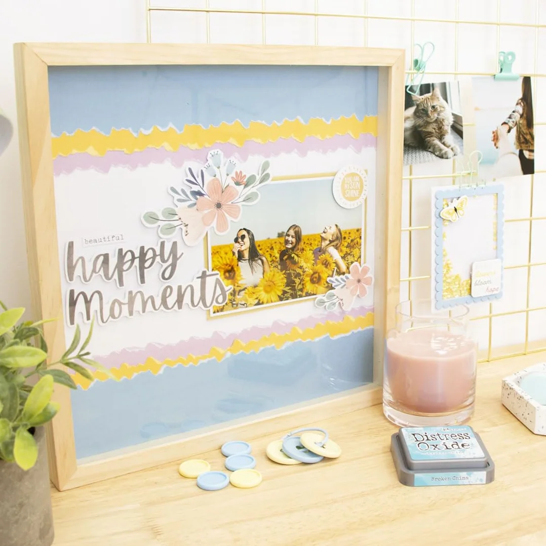 Craftelier - Marco con Profundidad 30x30 cm | Marco de Madera Natural Transparente para Scrapbooking y Manualidades 3D | Cuadro con Fondo para Objetos Voluminosos y Acetato Protector Frontal