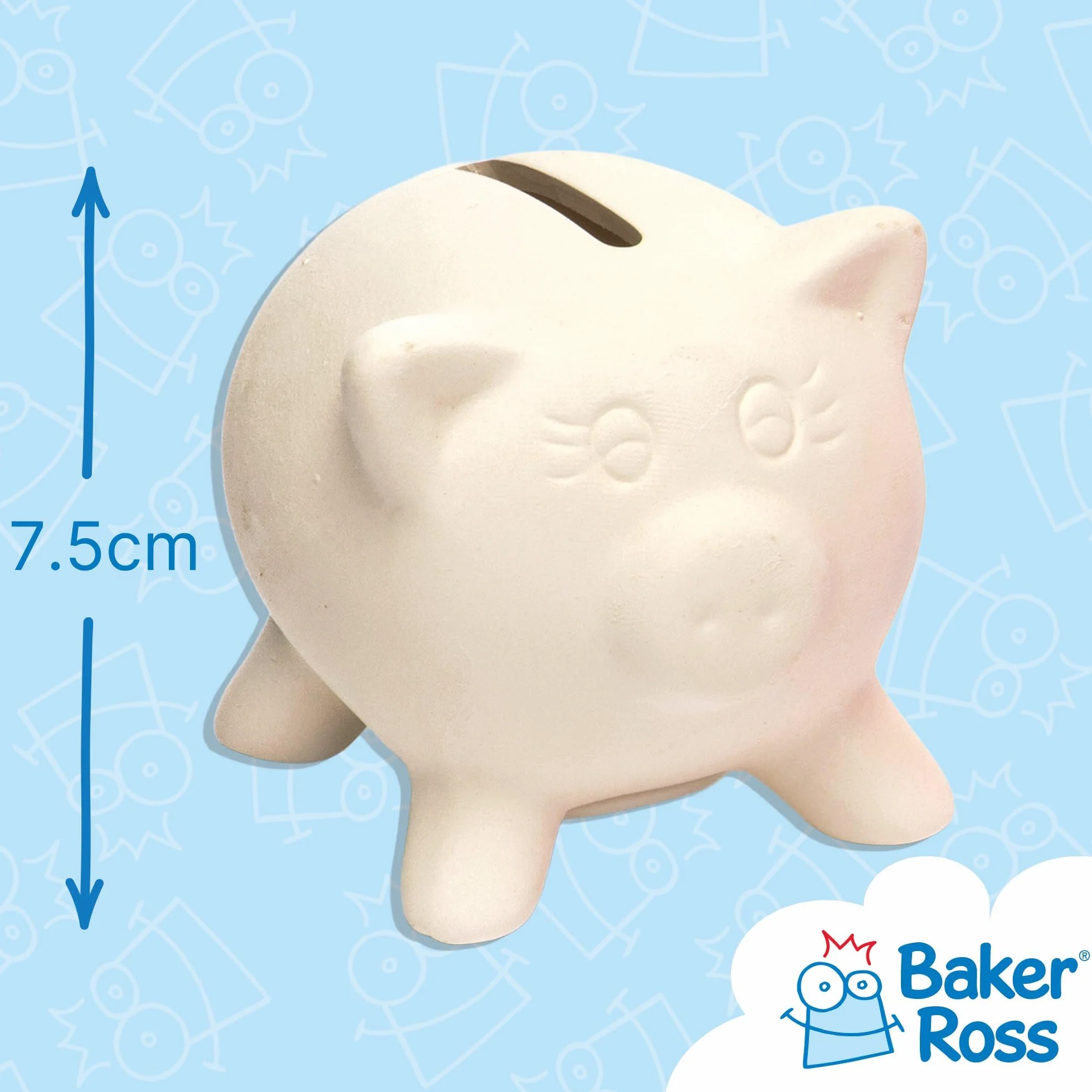 Baker Ross Huchas de cerámica en forma de cerdito Pack de 4
