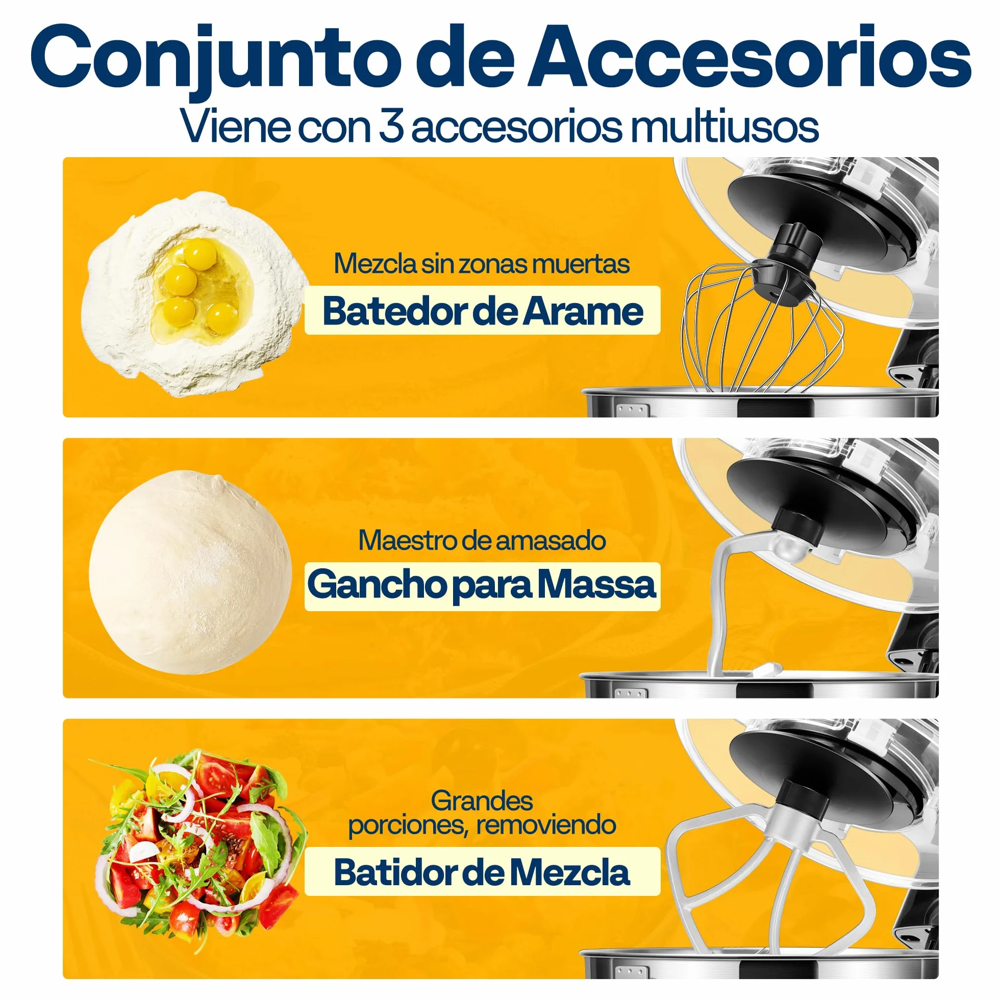 VIVOHOME Batidora Amasadora 10 Velocidades 1500W 5,7L para Repostería Profesional, Amasadora de Pan Varillas Multifunción Bol de Acero Inoxidable, Negro