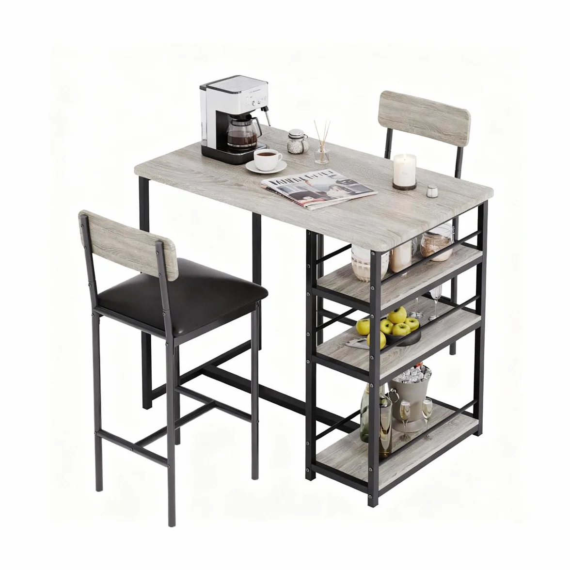 1 Caja de Muebles de Salón, Mesa de Bar con Taburetes de Diseño Elegante y Duradero, Espacios Modernos y Acogedores, Ideal para Uso en Hogar y Negocios