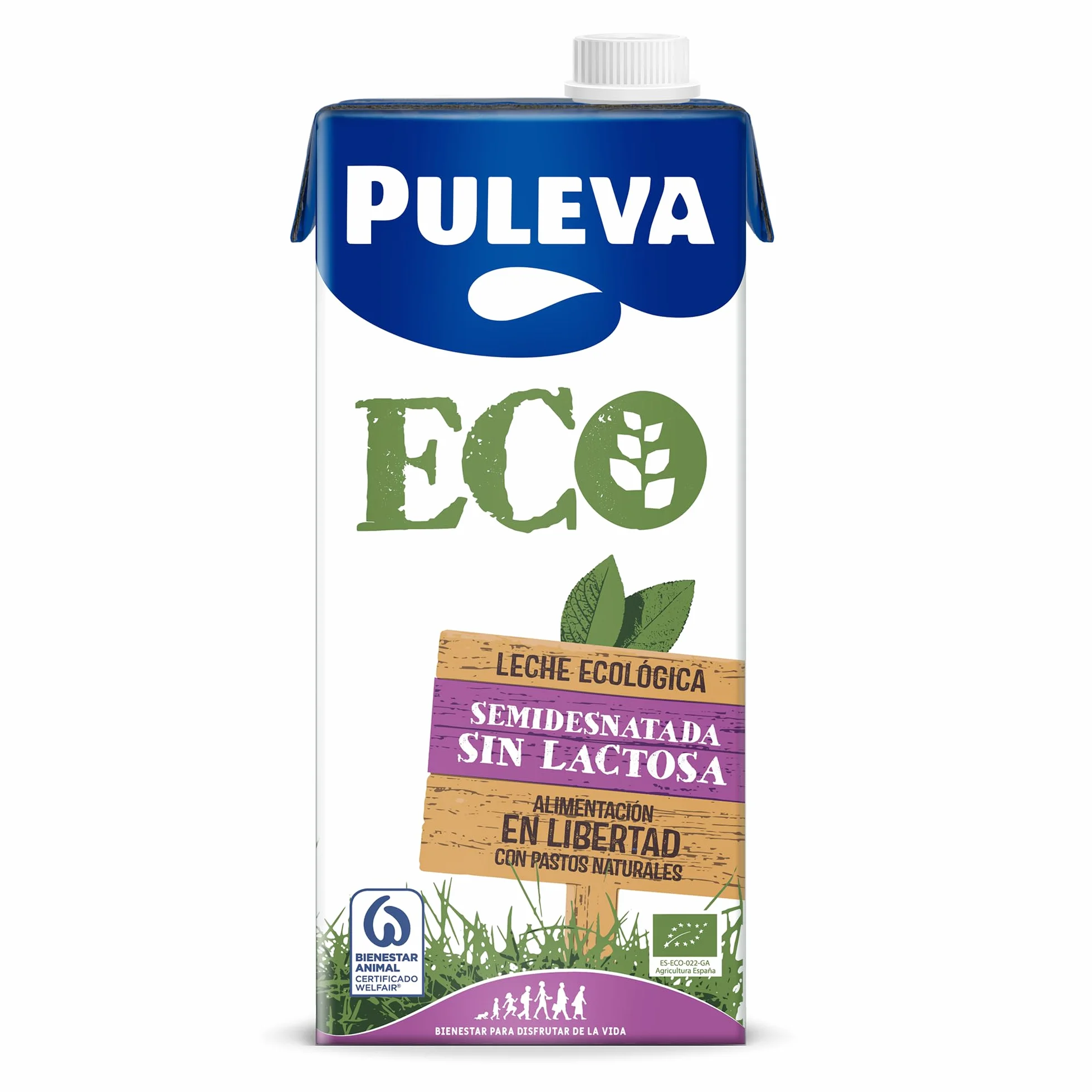 Puleva ECO Leche Ecológica Sin Lactosa Semidesnatada BIO Pack 6 x 1L