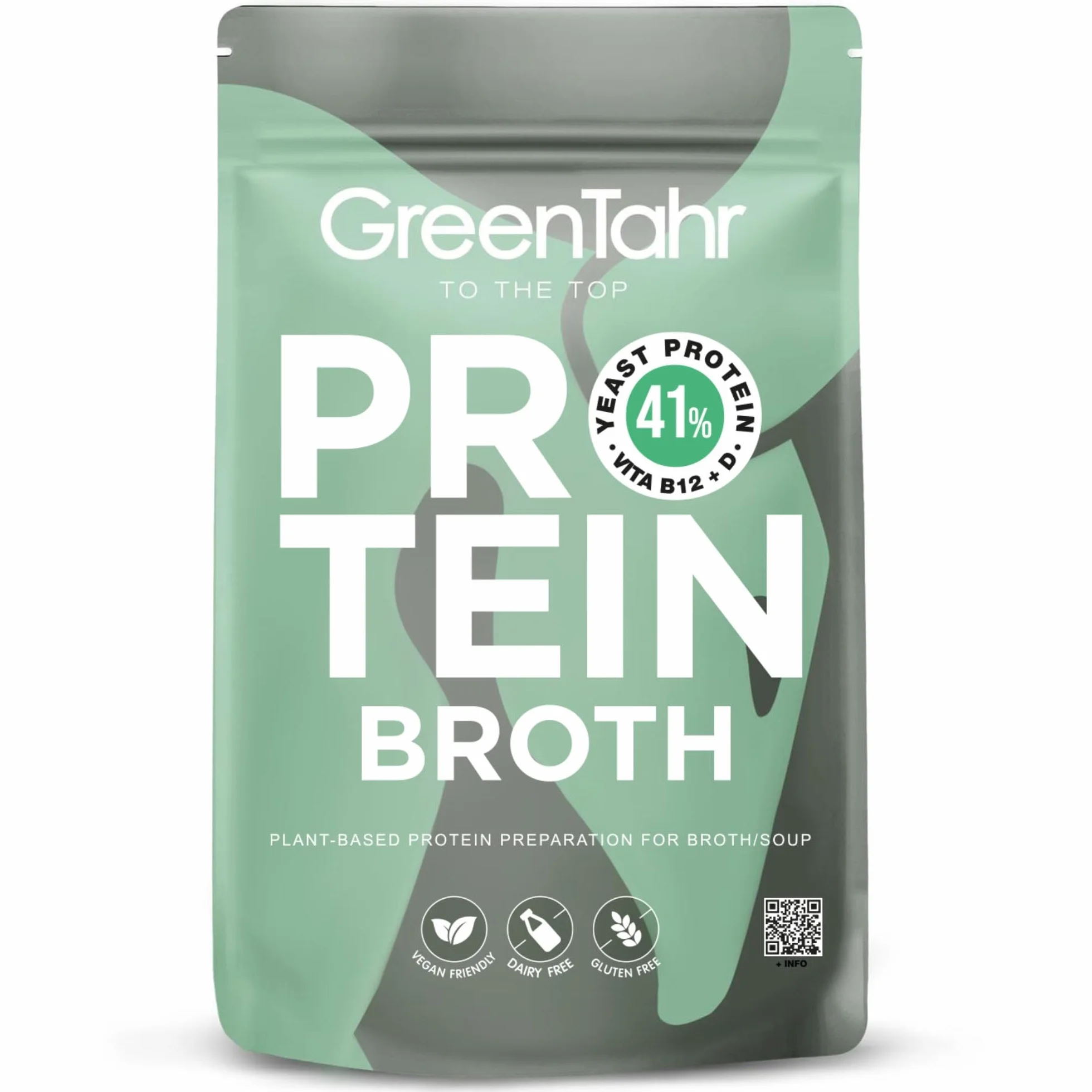 Green Tahr Caldo Proteico Magic Broth 750g, Caldo Vegetal Nutricional Proteico en Polvo y Copos, Rico en Proteína 41% y Fibra 13%, Sin Gluten, Sin Azúcares Añadidos, Vegano