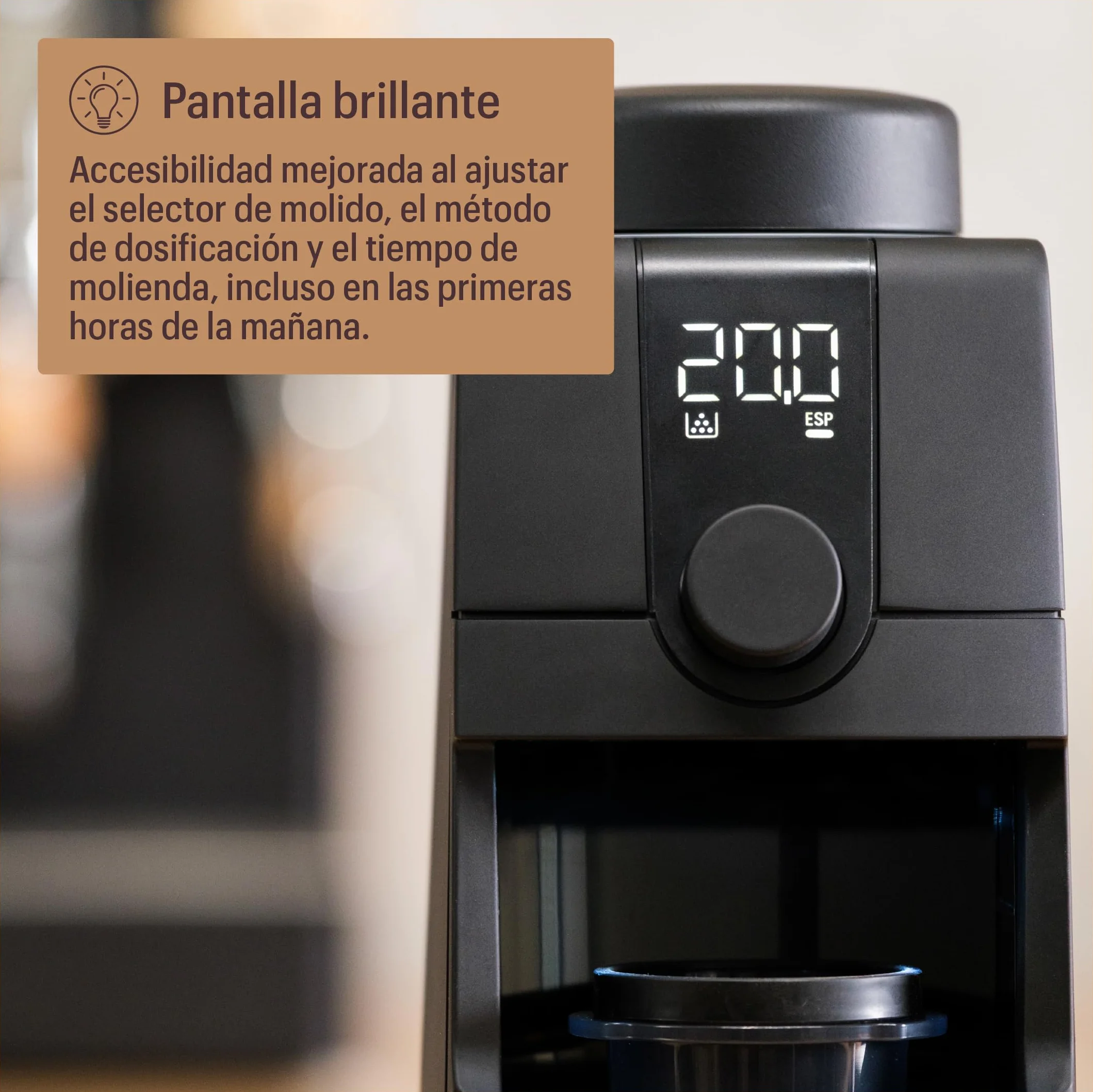 Baratza - Encore ESP Pro Molinillo de Café - Ajuste continuo, Disco de control de flujo, Tecnología antiestática, Dos modos de dosificación - Tolva 300 g, Muelas cónicas 40 mm, Fácil de limpiar