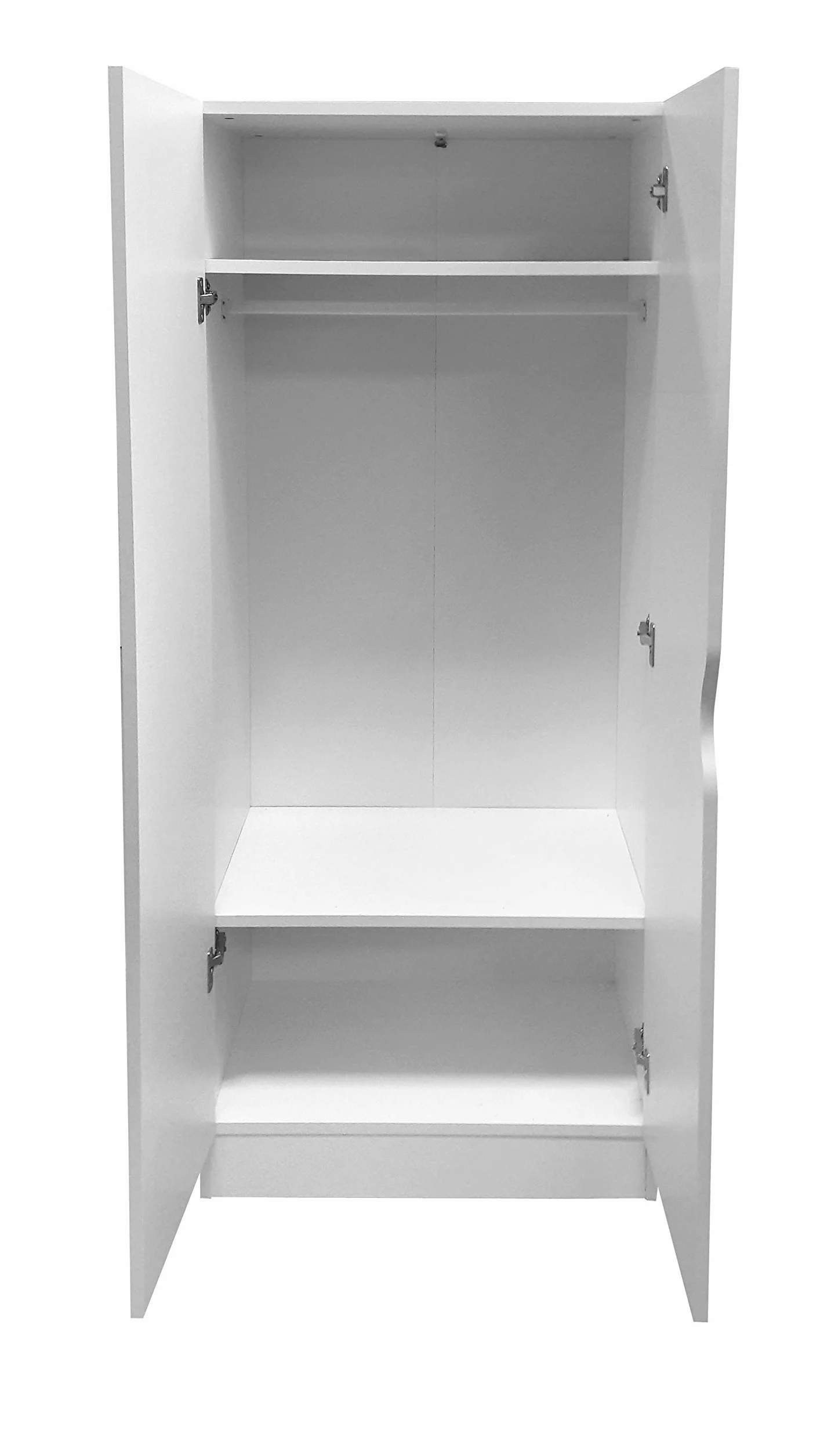 Armario Blanco Roma 2 Puertas MDF 70x42,5x161,5 cm Mueble Dormitorio Unicornio