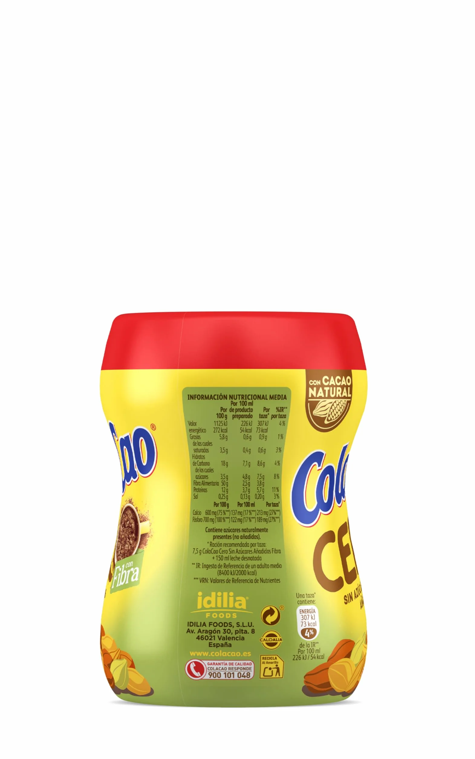ColaCao Cacao Soluble Natural 0% Azúcares Añadidos con Fibra 300g