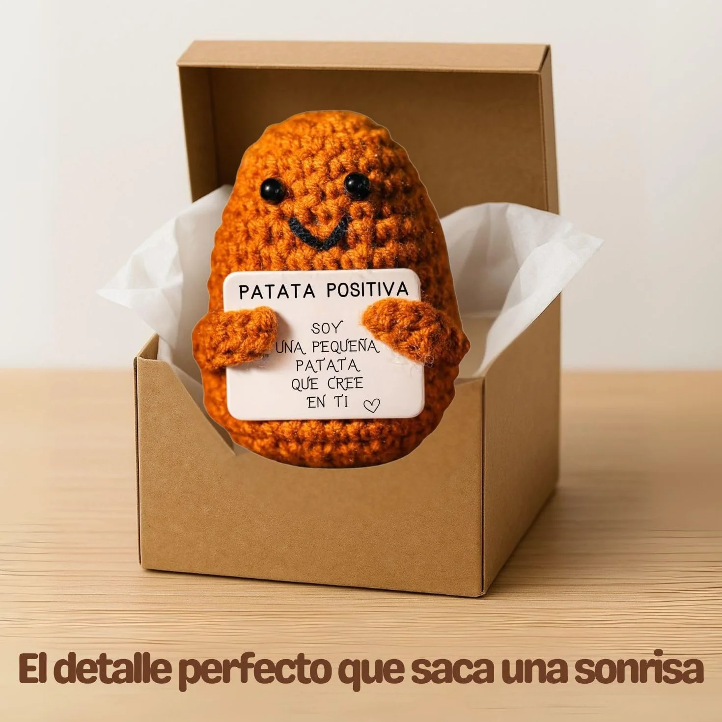 Patata Positiva© | Regalo Original y Divertido | Decoración Hogar | Idea Graciosa | Cumpleaños y Fiesta | Niña Niño Mujer Hombre Hermano Hermana Amigo | Sorpresa Oficina Compañero | Peluche Motivadora
