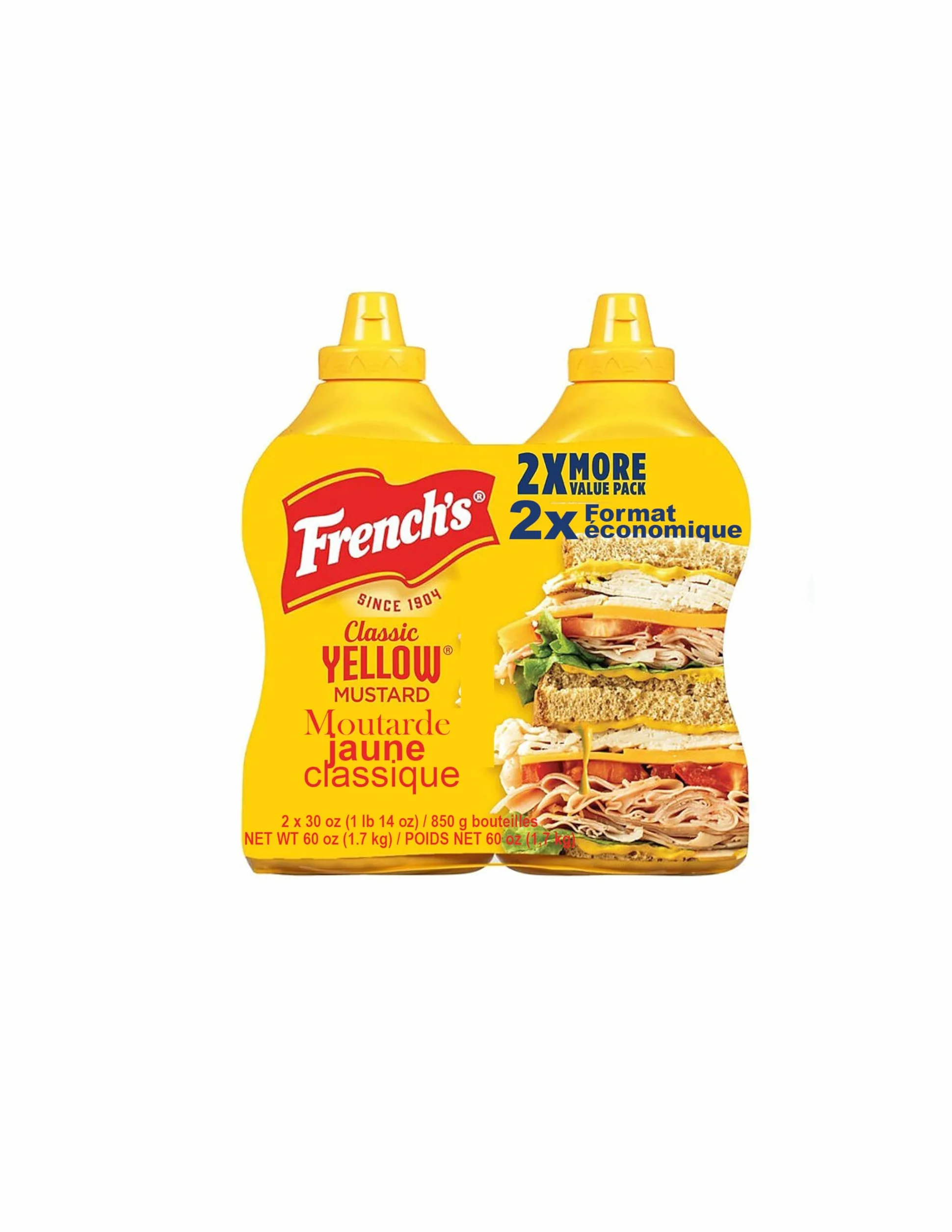 French's Classic Yellow Mustard 30 oz Pack of 2