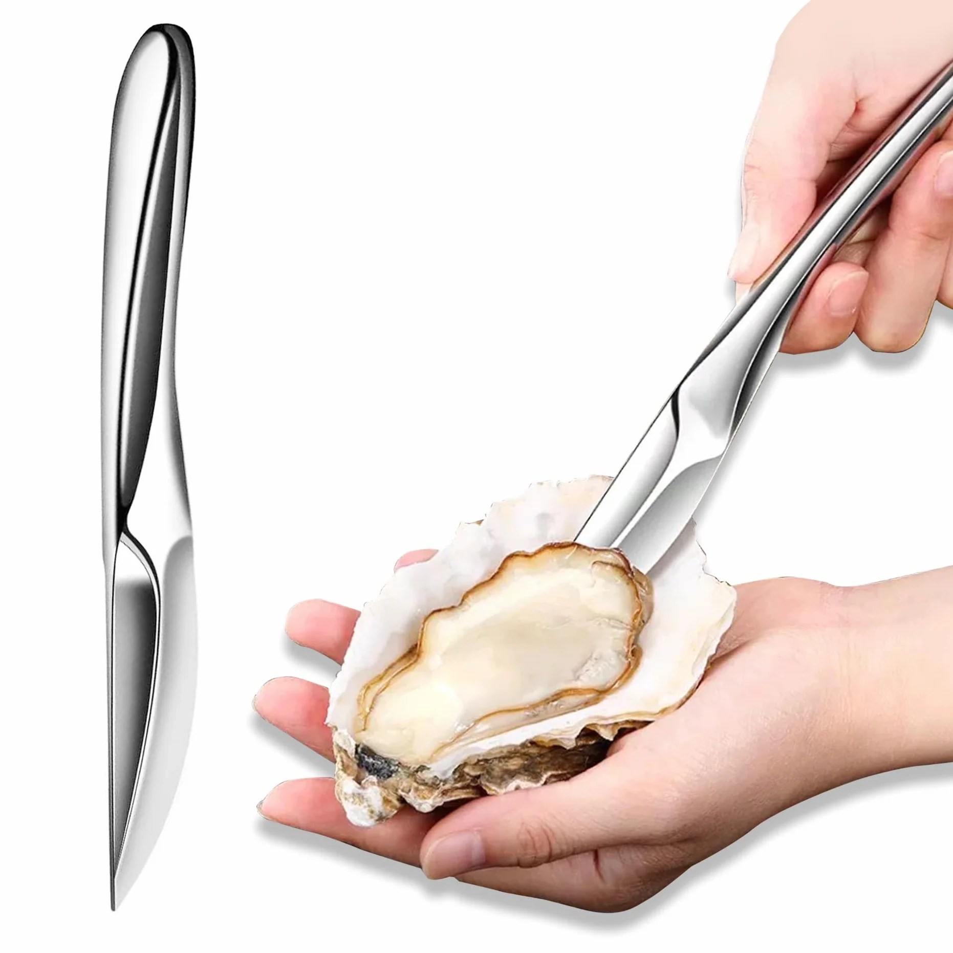 1 piezas Cuchillo para ostras en Acero Inoxidable, Abridor de Ostras, Adecuado para abrir todo tipo de mariscos, como vieiras, almejas, mejillones y ostras.