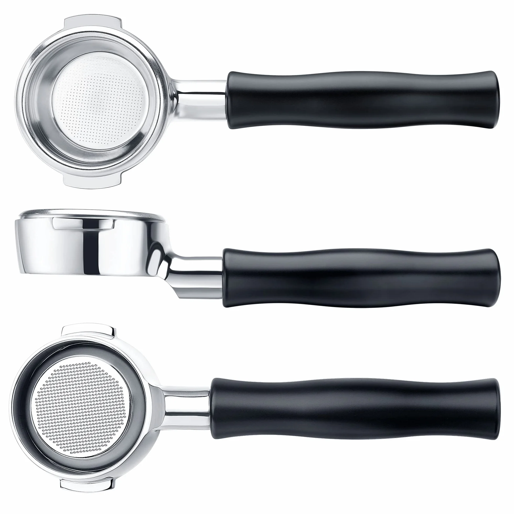 Normcore Portafiltro de 58 mm para cabezal de grupo E61, compatible con Lelit, Flair 58, Ascaso, Profitec, ECM, Rocket y más, con cesta de filtro de 2 tazas y mango de aluminio