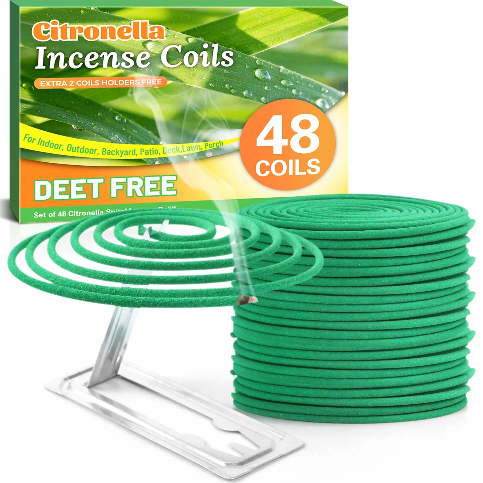 Scentorini Citronela Incienso Espiral 48 Piezas Exterior Jardín Camping