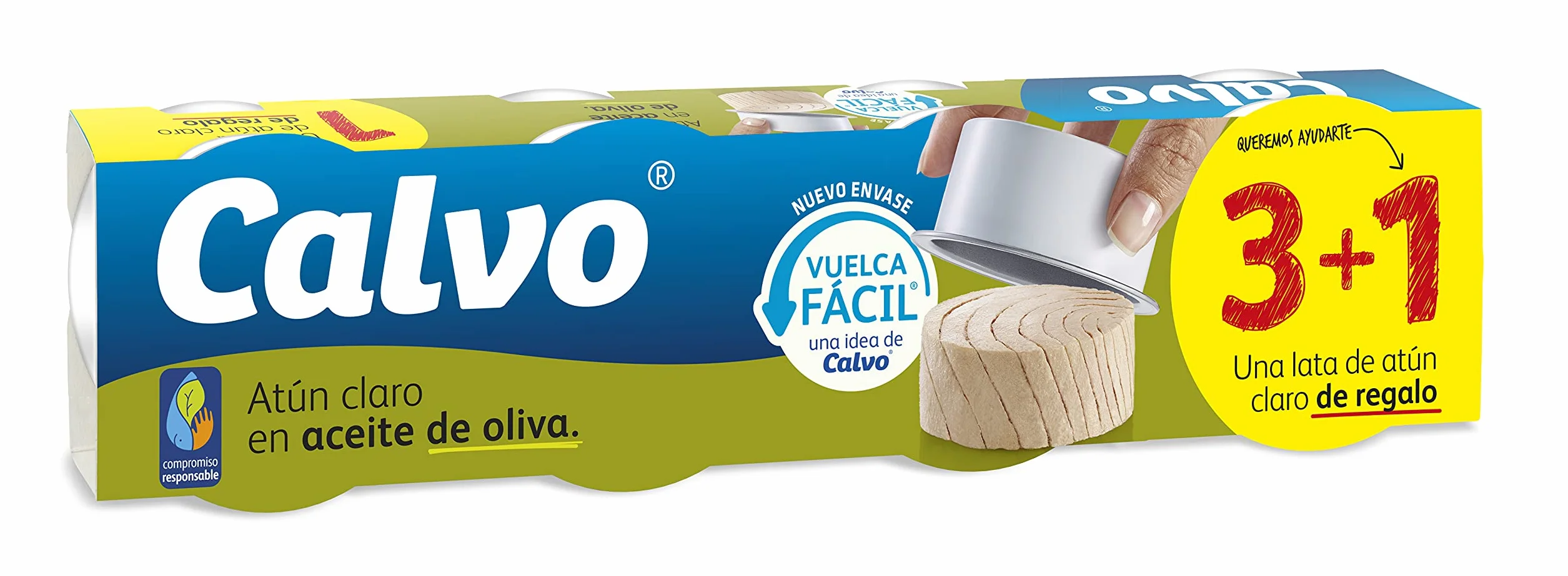 Calvo Atún Claro en Aceite de Oliva Pack 3+1, 260g