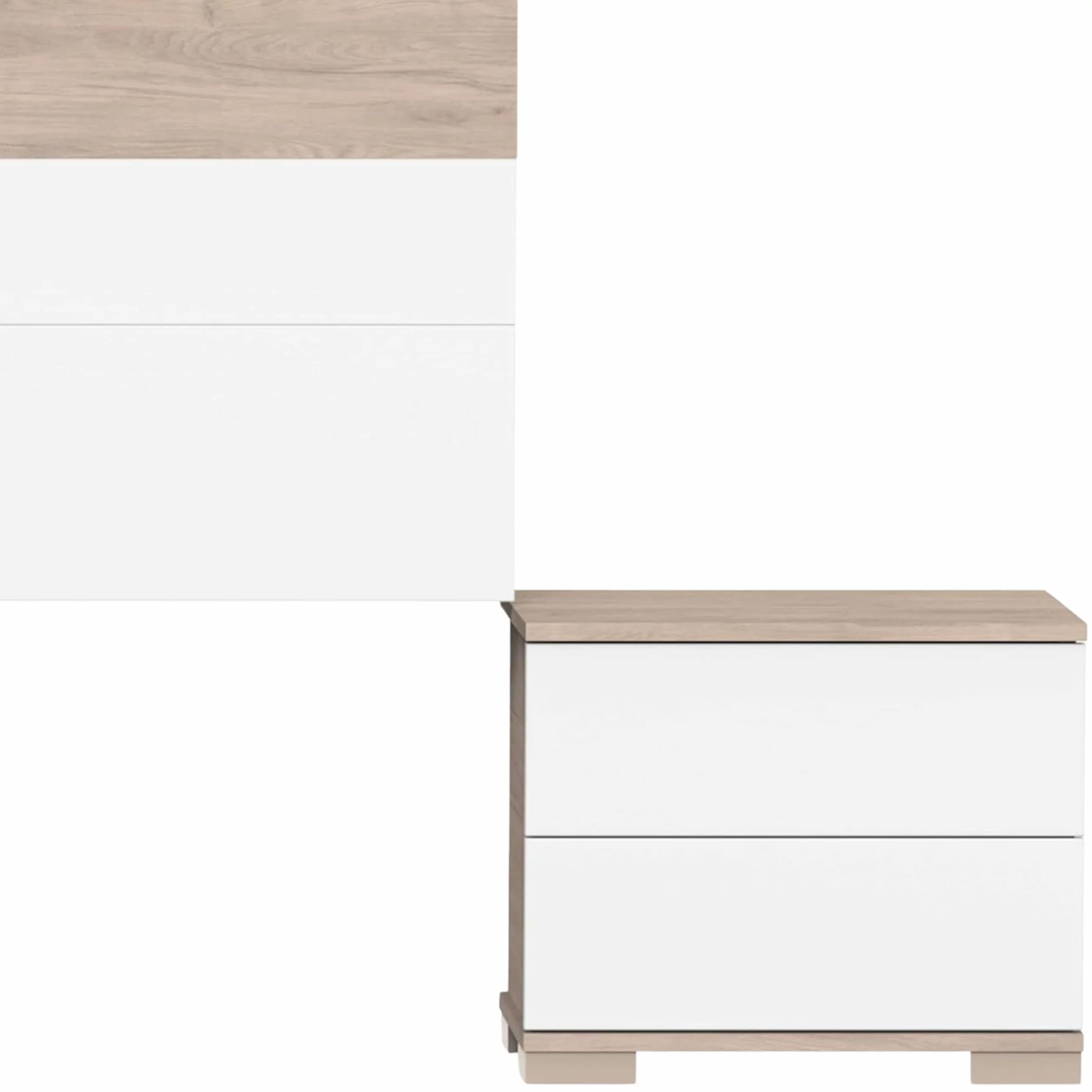 Miroytengo Pack Habitación Matrimonio Onix Blanco Y Roble Camas 150 cm (cabecero+mesitas+Armario)