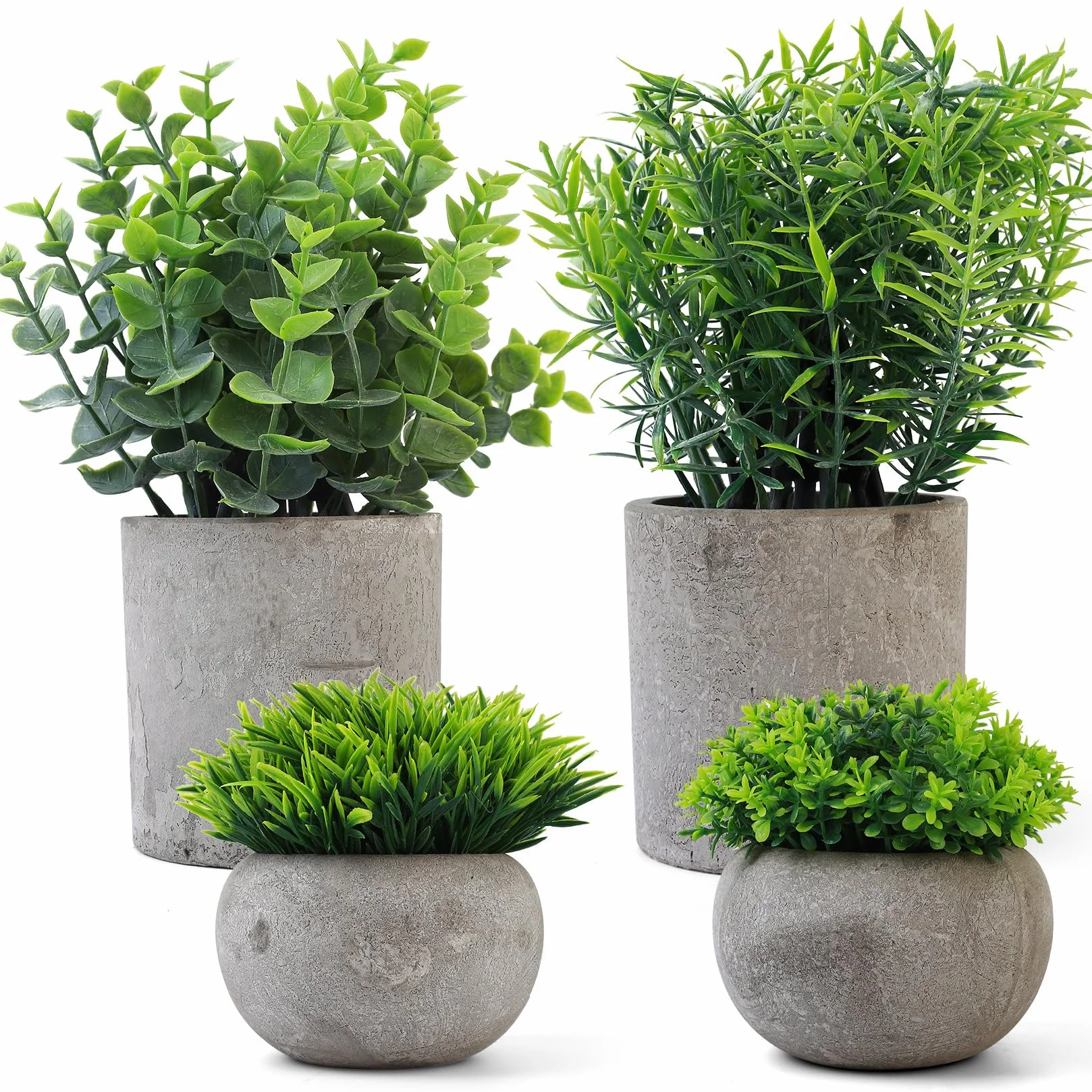 4 Piezas Plantas Artificiales Decorativas Pequeñas, Planta Artificial de Plástico de Serpiente Suculentas, Macetas Artificiales Decoracion para Decoración Baño Hogar Cocina Dormitorio Oficina Casa
