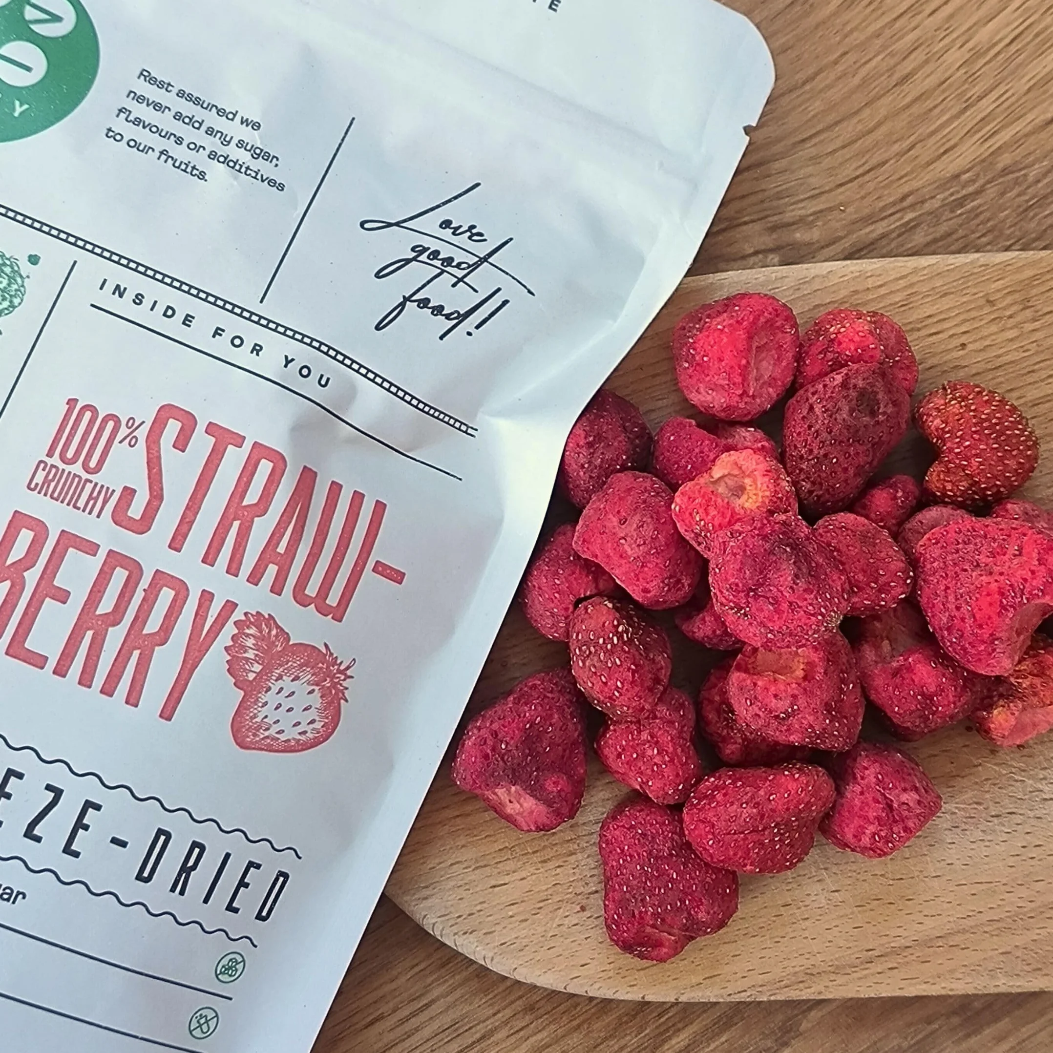 Fresa Liofilizada Entera 100% Fruta Pura Sin Azucar Vegana Cruda Strawberry ZingyZoo
