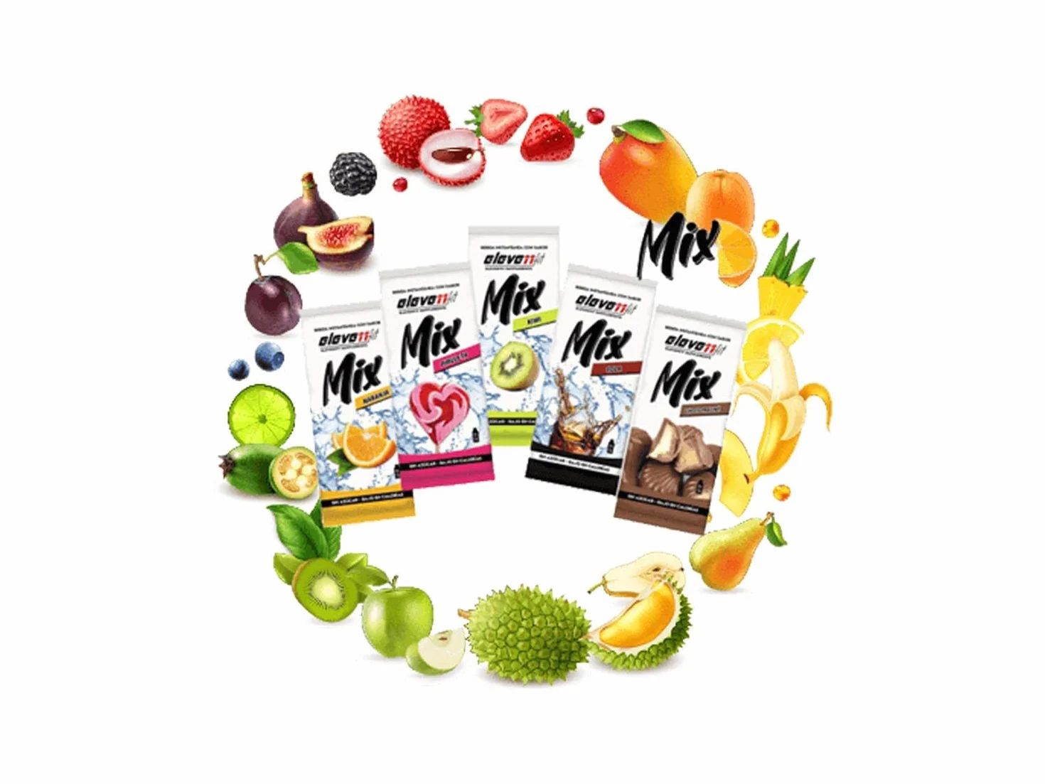 BEBIDAS MIX ELEVEN FIT 10 Sobres Sin Azúcar Bajas en Calorías 9g Bebida Instantánea