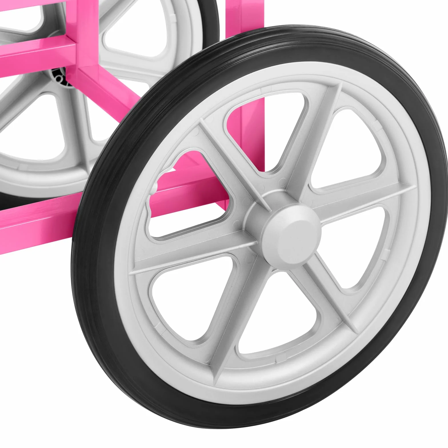 Royal Catering Máquina de Algodón de Azúcar con Carrito, Control Termostato y Rotación, 1200W, color Rosa, 52 cm