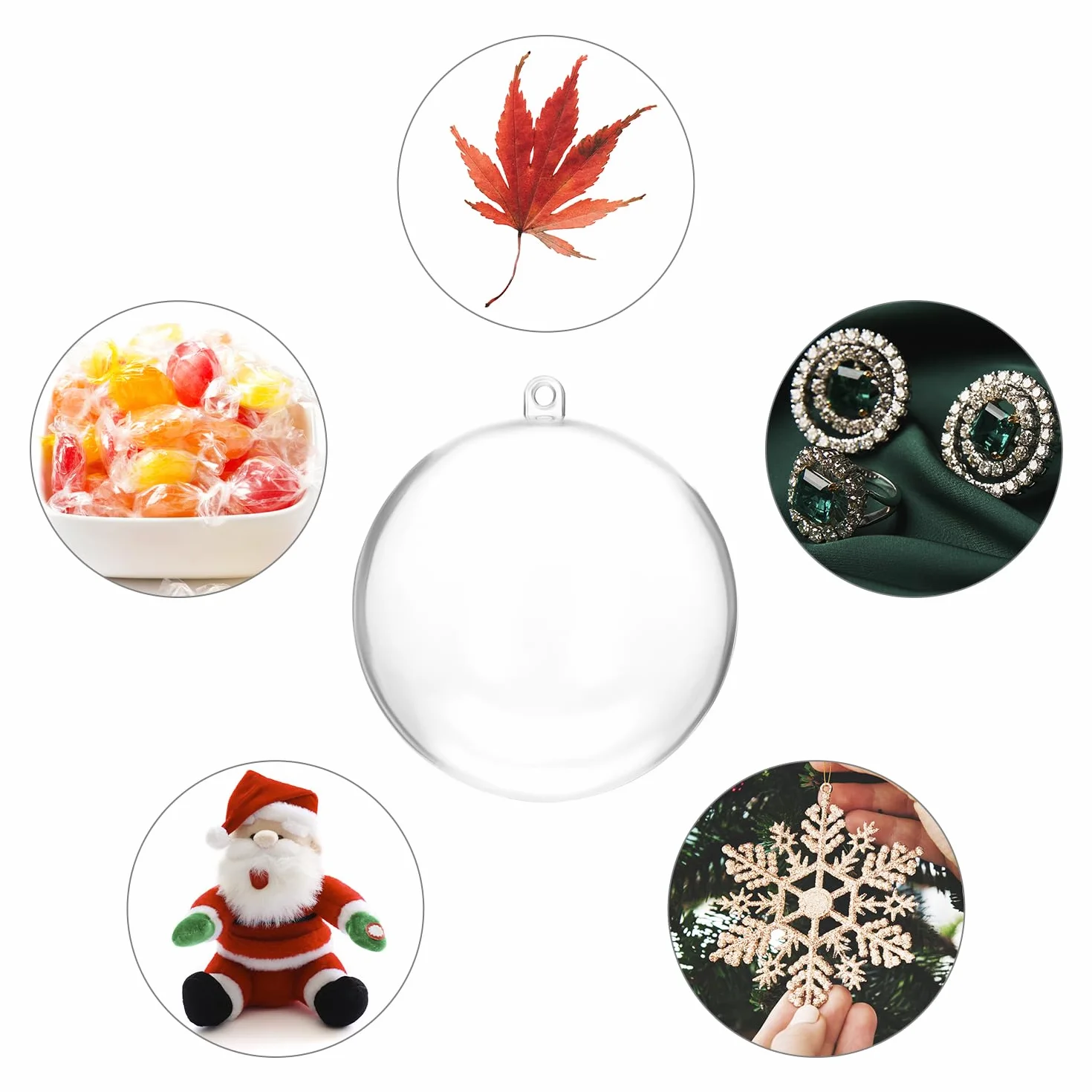 Bolas de Navidad Transparentes Ø8cm Plástico 20 Unidades QWORK