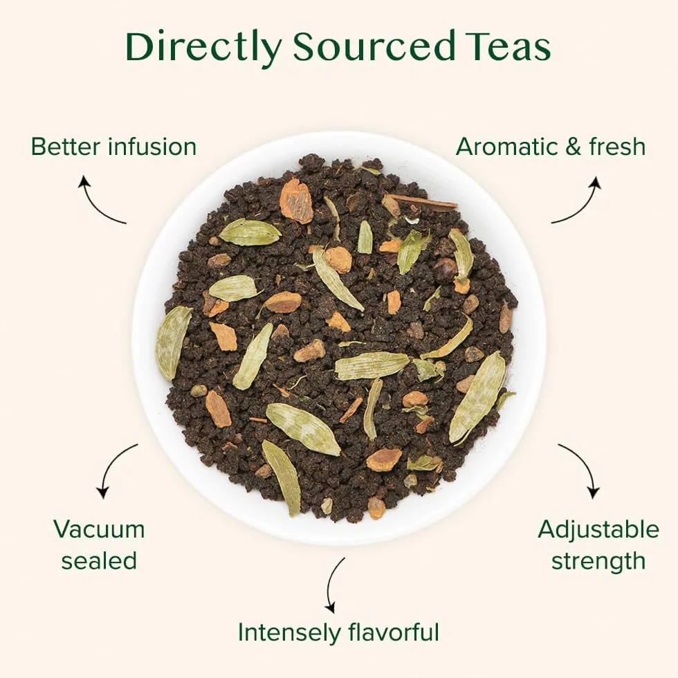 VAHDAM Té Chai Masala Doble Especia 100 g 50 tazas Fuerte Picante Ingredientes Naturales