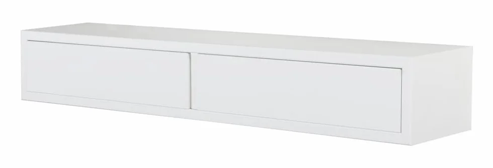 MODULARREDO | Domino Estante de Pared con cajón, mesita de Noche suspendida, Estante de Pared, 88,2 x 13,4 x 20 cm, Blanco - Fabricado en Italia