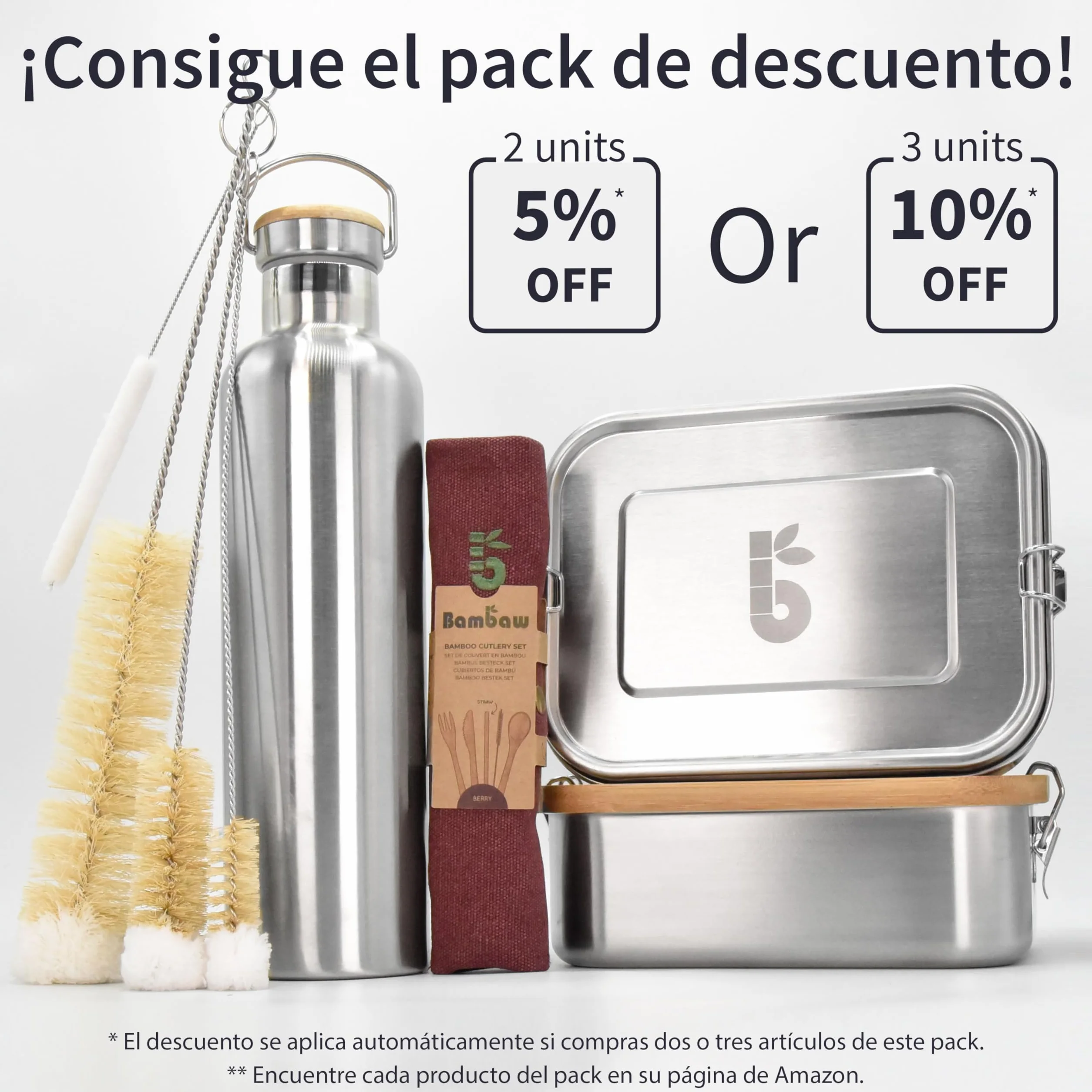 Bambaw Botella Acero Inoxidable 1 Litro Termica Mantiene Bebidas Frías 24h Calientes 12h Metálica Isotermica con Asa