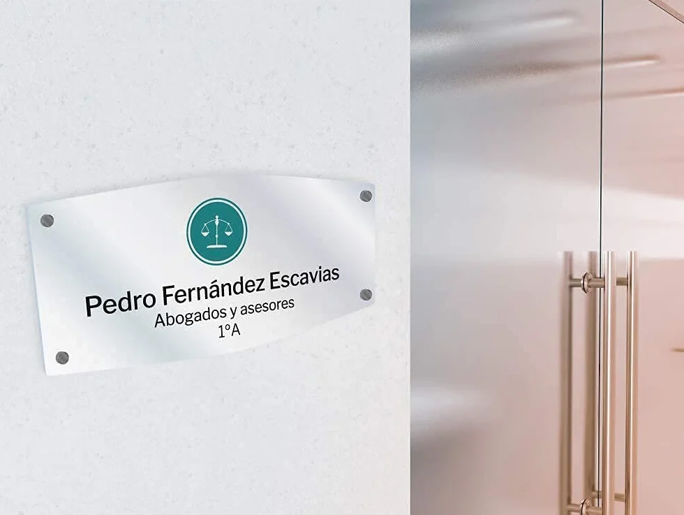 Oedim Placas Personalizadas Rotuladas Fabricadas en metacrilato, 25x25cm, Forma Panorámica, Resistente y Económico