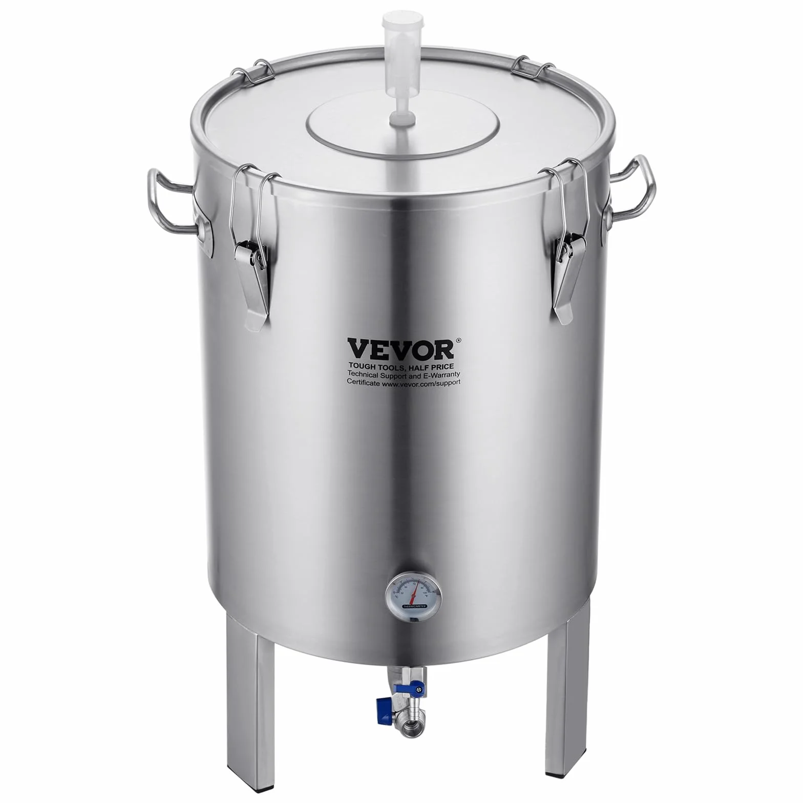 VEVOR Fermentador de Cerveza de 60L, Hervidor de Acero Inoxidable 304, Fermentador de Cubo de Cerveza para Elaboración de Cerveza, Suministros de Elaboración Casera con Base