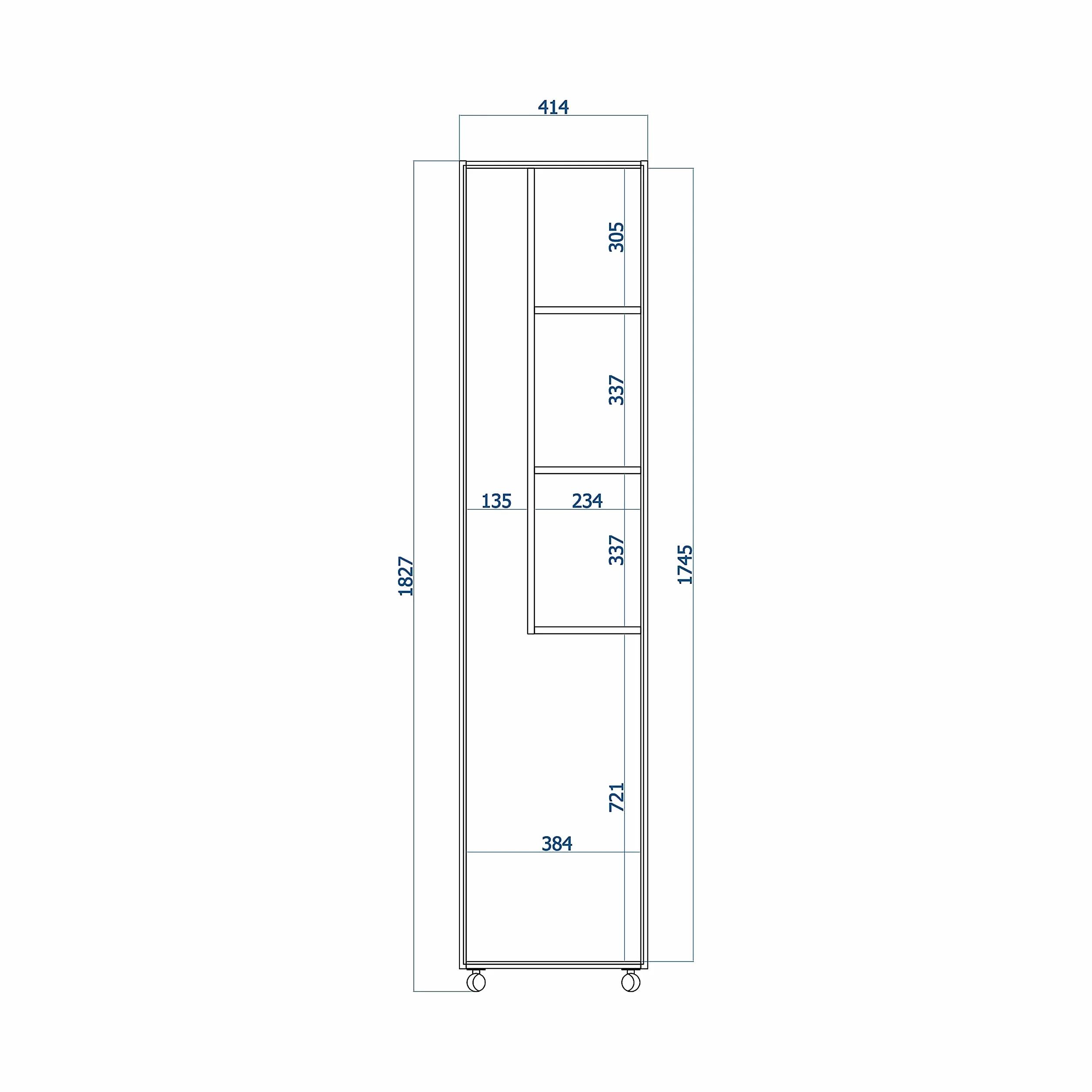 Armario Multiusos con Puerta y Ruedas Blanco