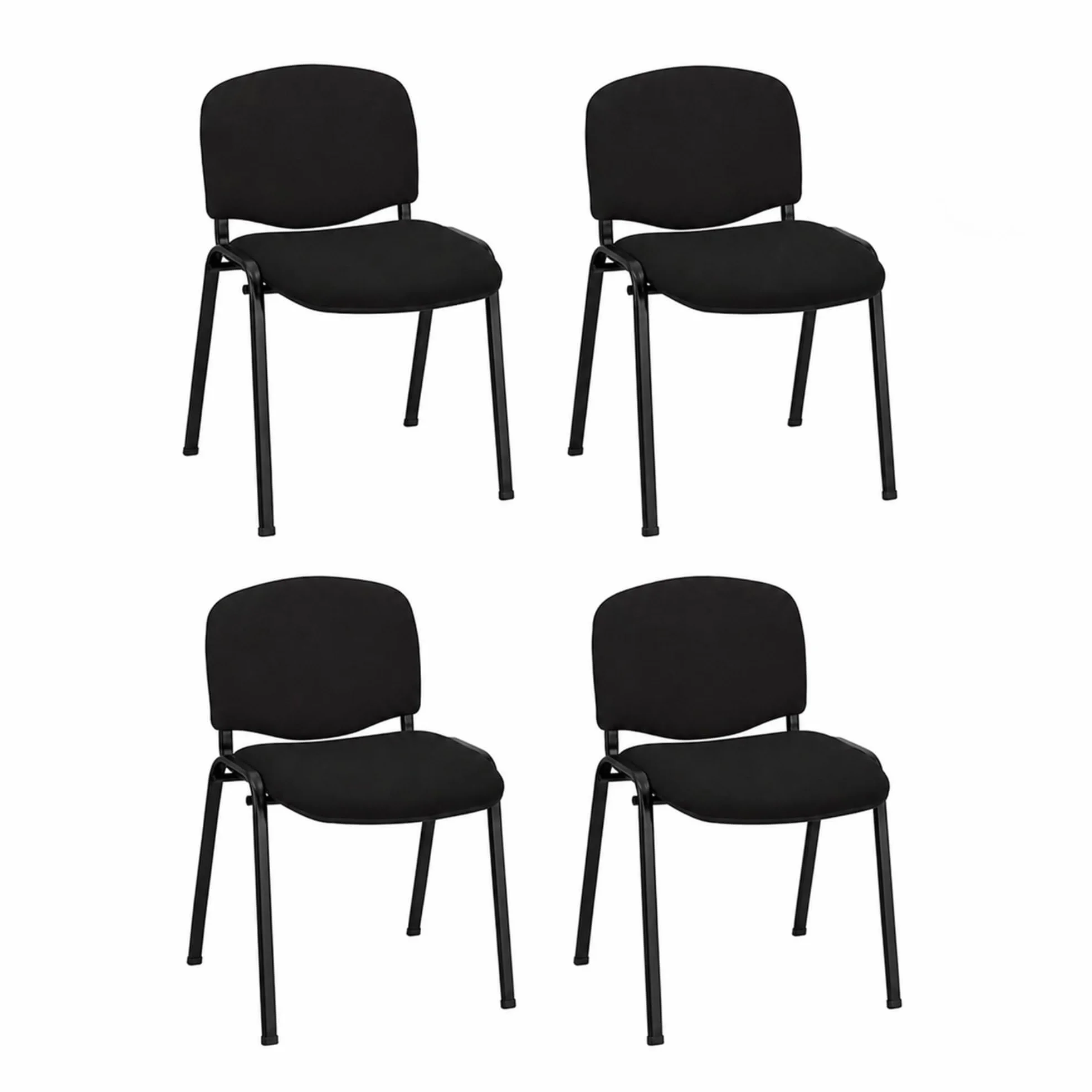 La Silla de Claudia Sillas Apilables de Oficina Pack 4 Negro Acolchado Especial